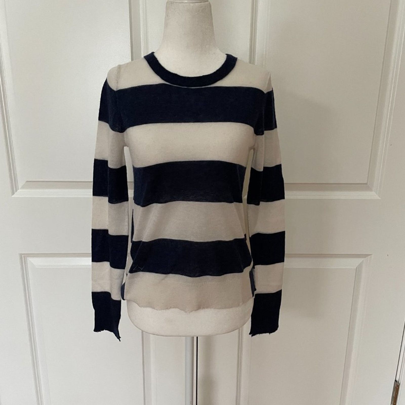 Zadig & Voltaire Source Striped Cashmere Frayed Sweater from Zadig & Voltaire Size XS / US 0-2 / IT 36-38 - 2 Thumbnail