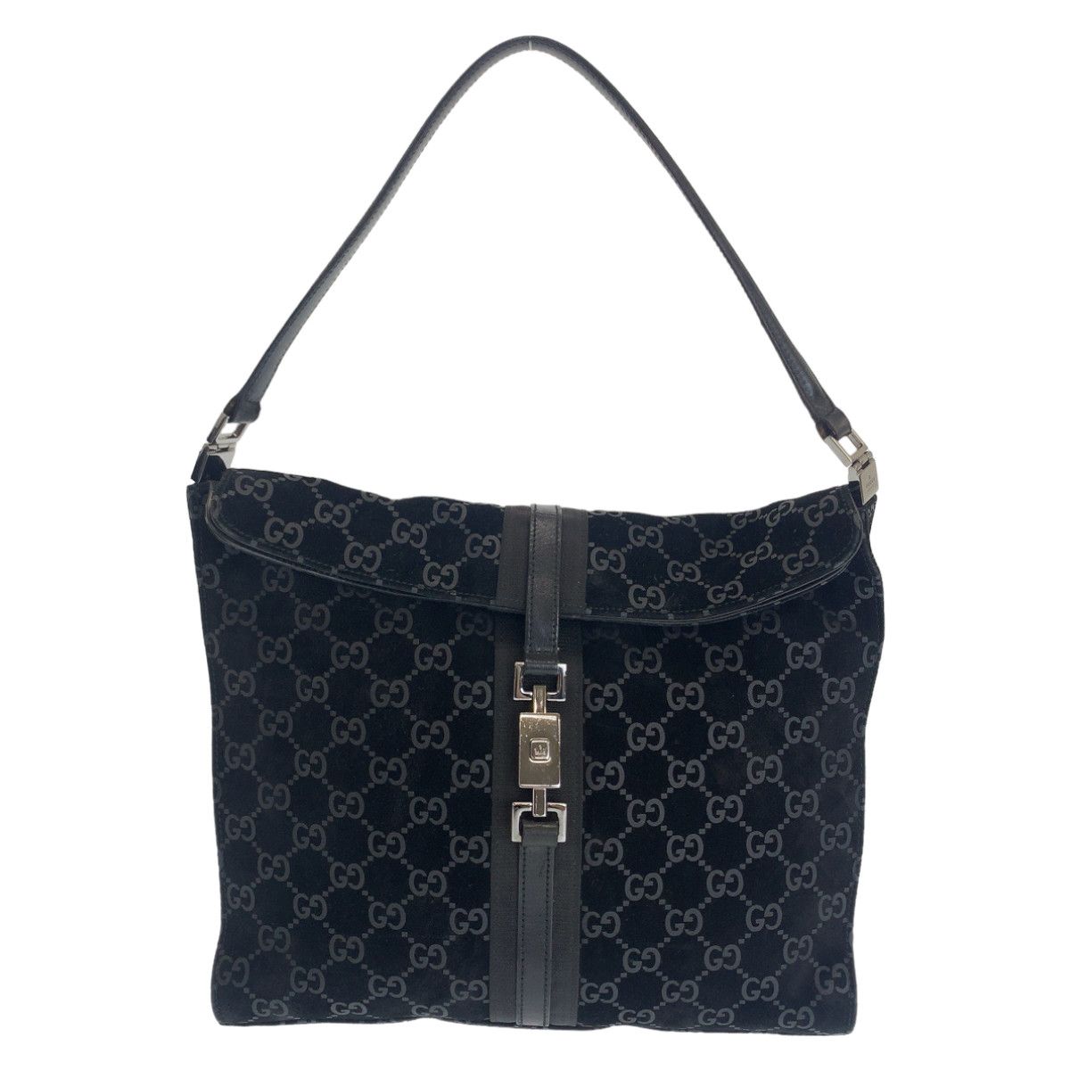 Gucci Gucci Gucci Jackie Suede Shoulder Bag Black Leather Shoulder Bag 0013355 in Very Good Condition Size ONE SIZE - 1 Thumbnail
