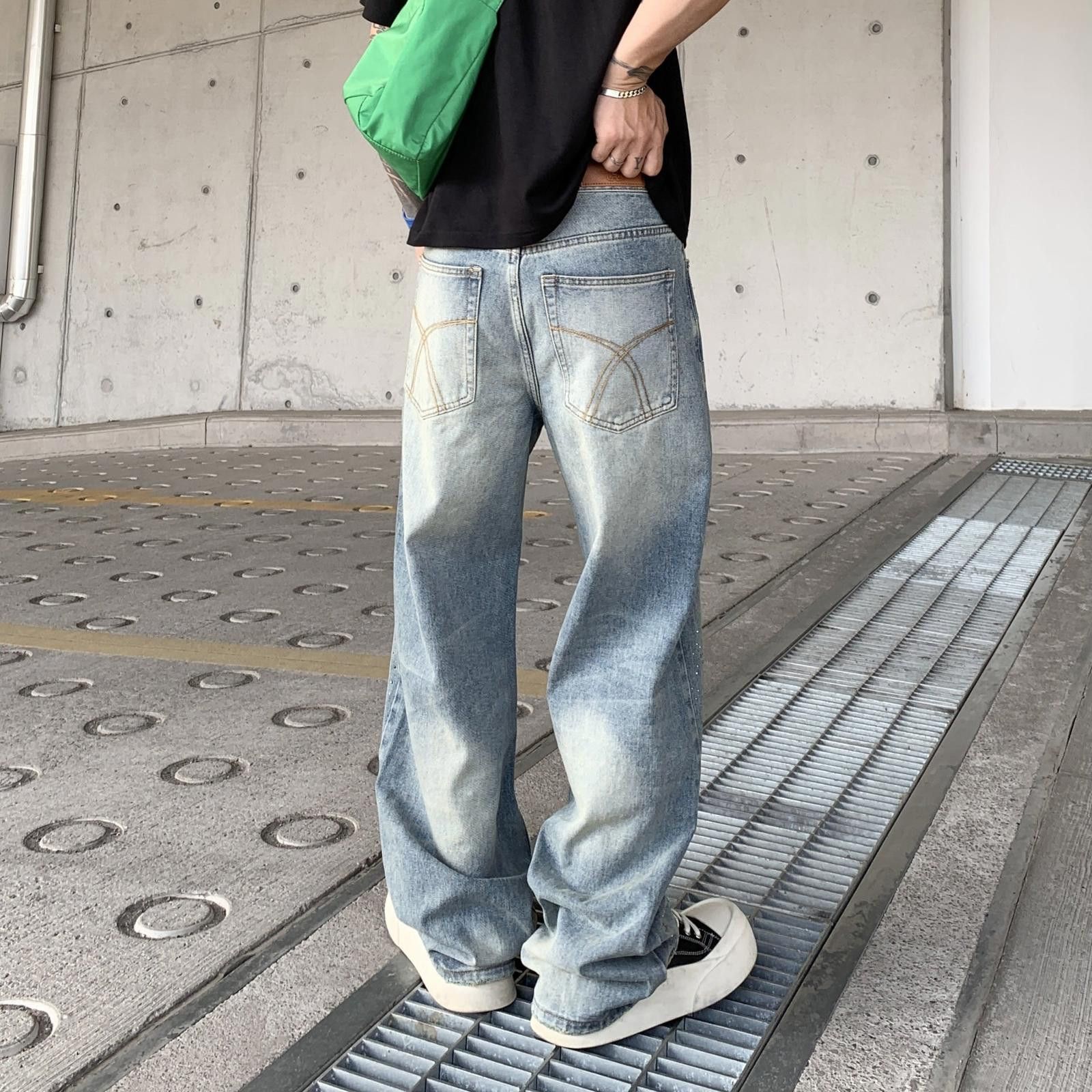 Japanese Brand Light Blue Wide Leg Denim Jeans, Baggy Fit Jeans Size US 30 / EU 46 - 4 Thumbnail