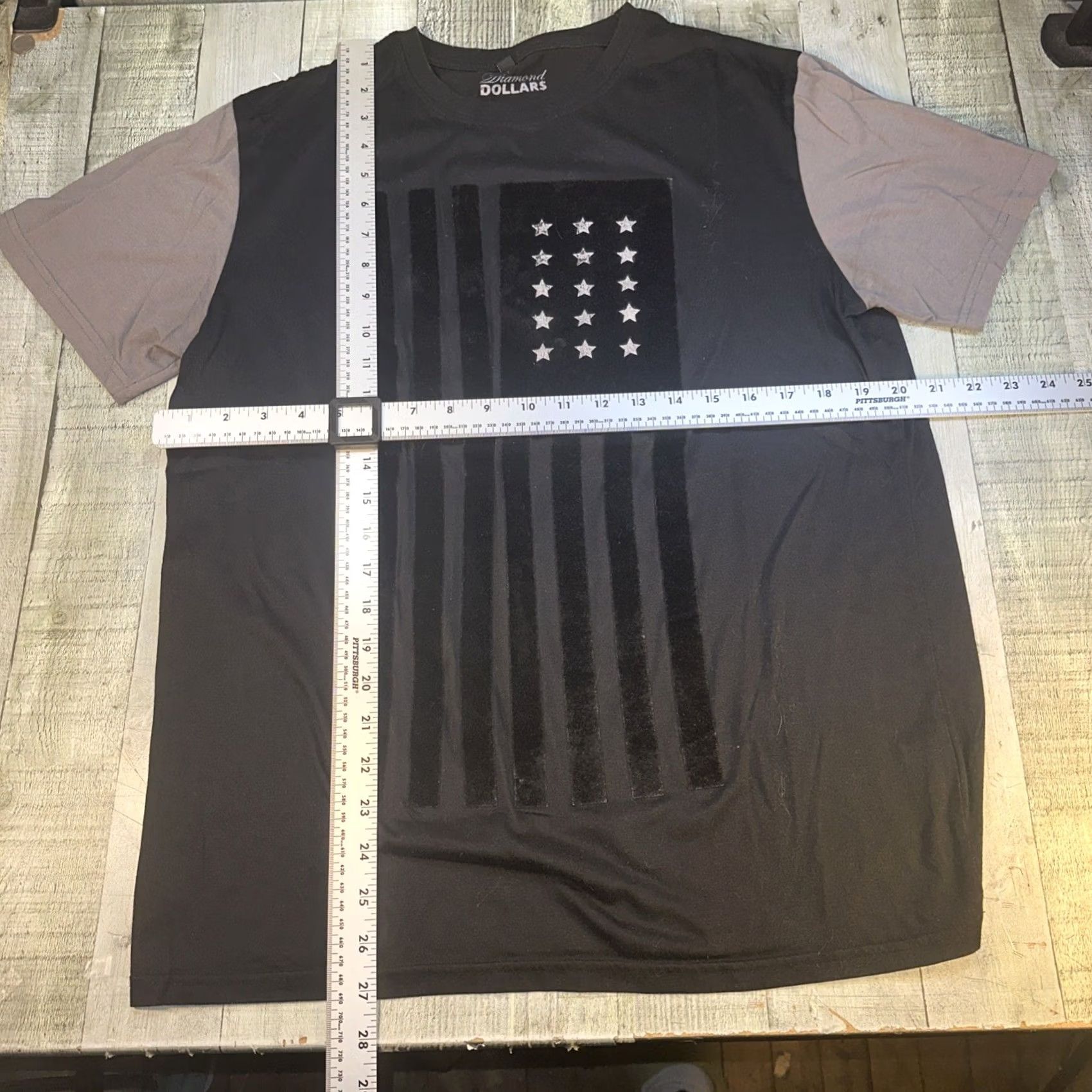 Vintage VINTAGE Men’s diamond Dollar American flag black tee XL Large Mens Shirt Size US XL / EU 56 / 4 - 2 Thumbnail