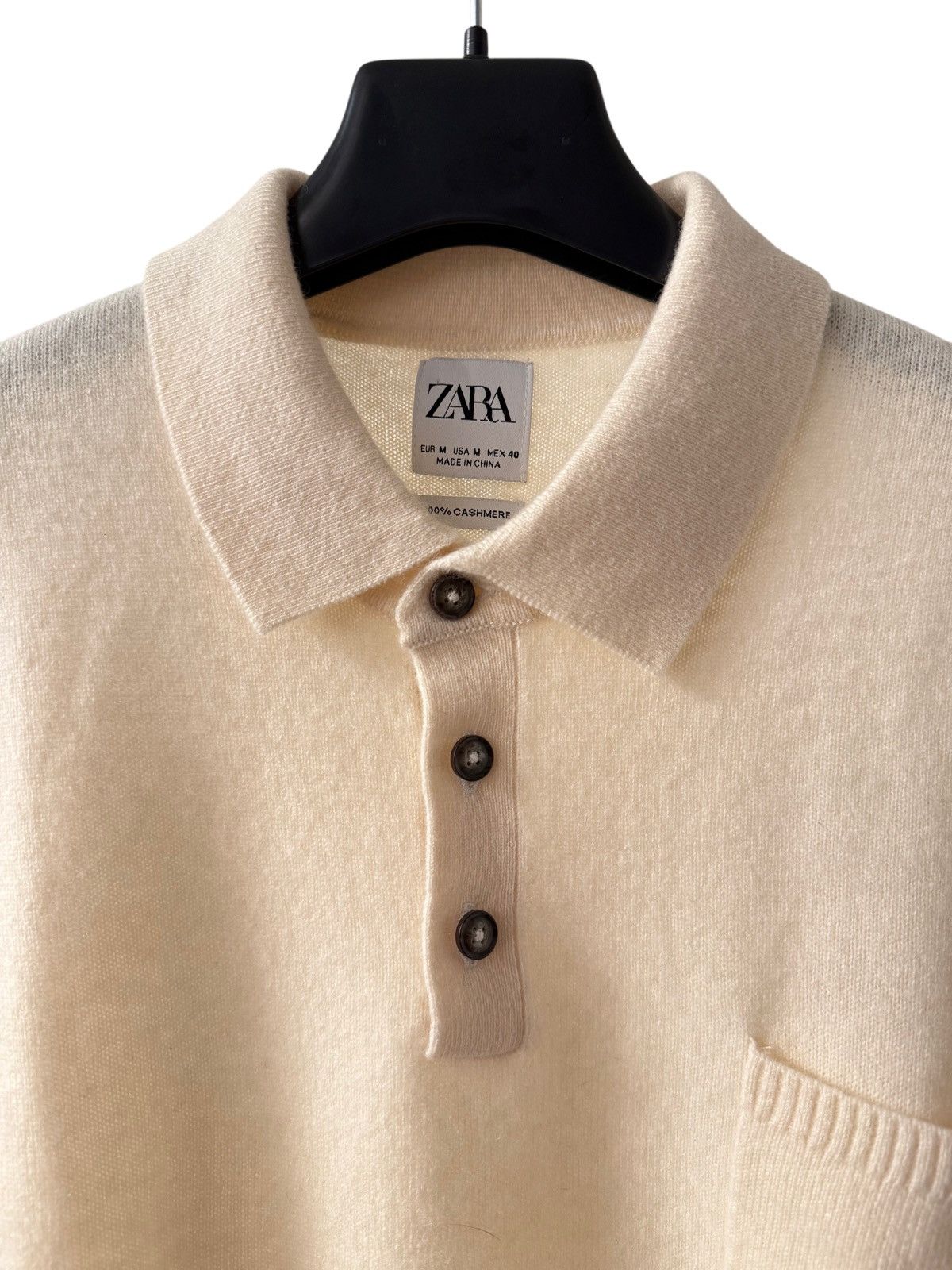 Zara ZARA 100% CASHMERE KNIT POLO SWEATER Size US M / EU 48-50 / 2 - 2 Thumbnail