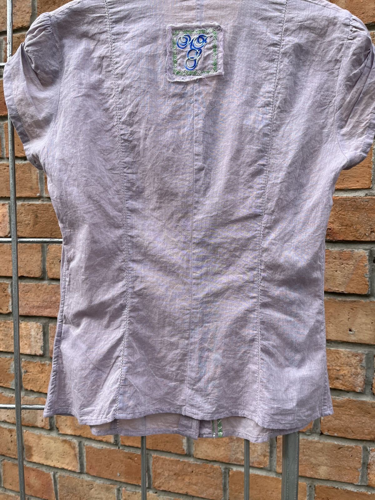 Marithe + Francois Girbaud Marithe Francois GirbaudLight Purple Blouse with Embroidered Size ONE SIZE - 2 Thumbnail