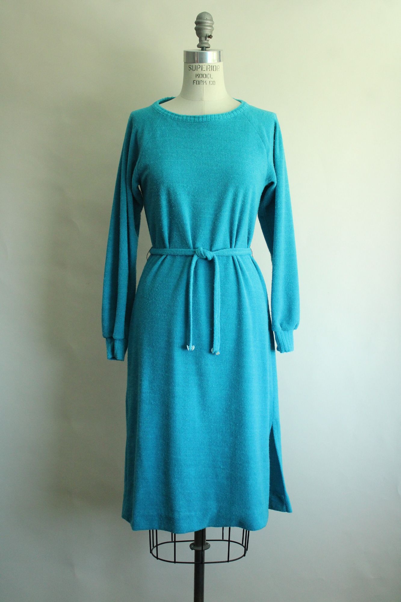 Vintage Vintage 1970s 1980s Dress with Belt, Jonathan Logan Blue Ter Size M / US 6-8 / IT 42-44 - 3 Thumbnail