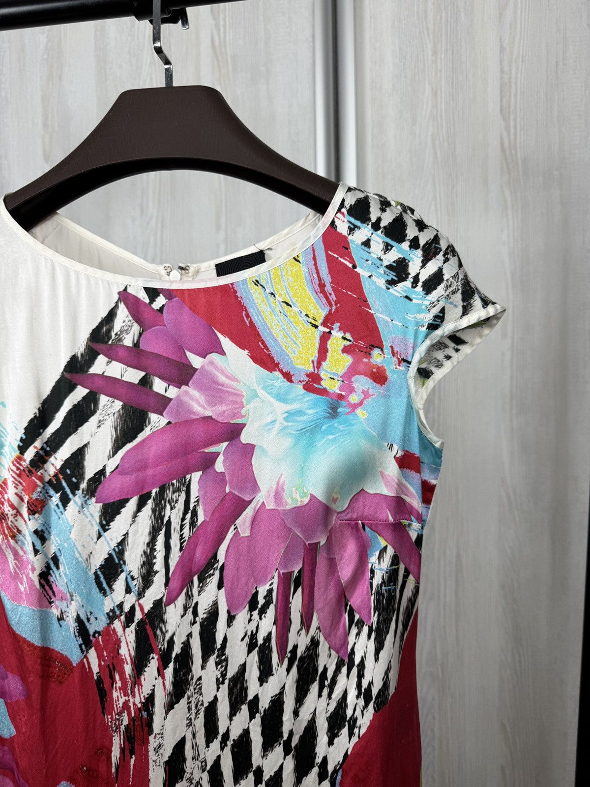 Just Cavalli Just Cavalli Silk Vintage abstract floral-printed mini dress Size M / US 6-8 / IT 42-44 - 3 Thumbnail