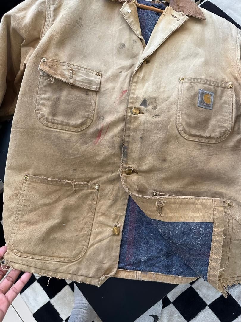 Carhartt × Vintage VINTAGE CARHARTT CHORE JACKET DISTRESS Size US XL / EU 56 / 4 - 6 Thumbnail