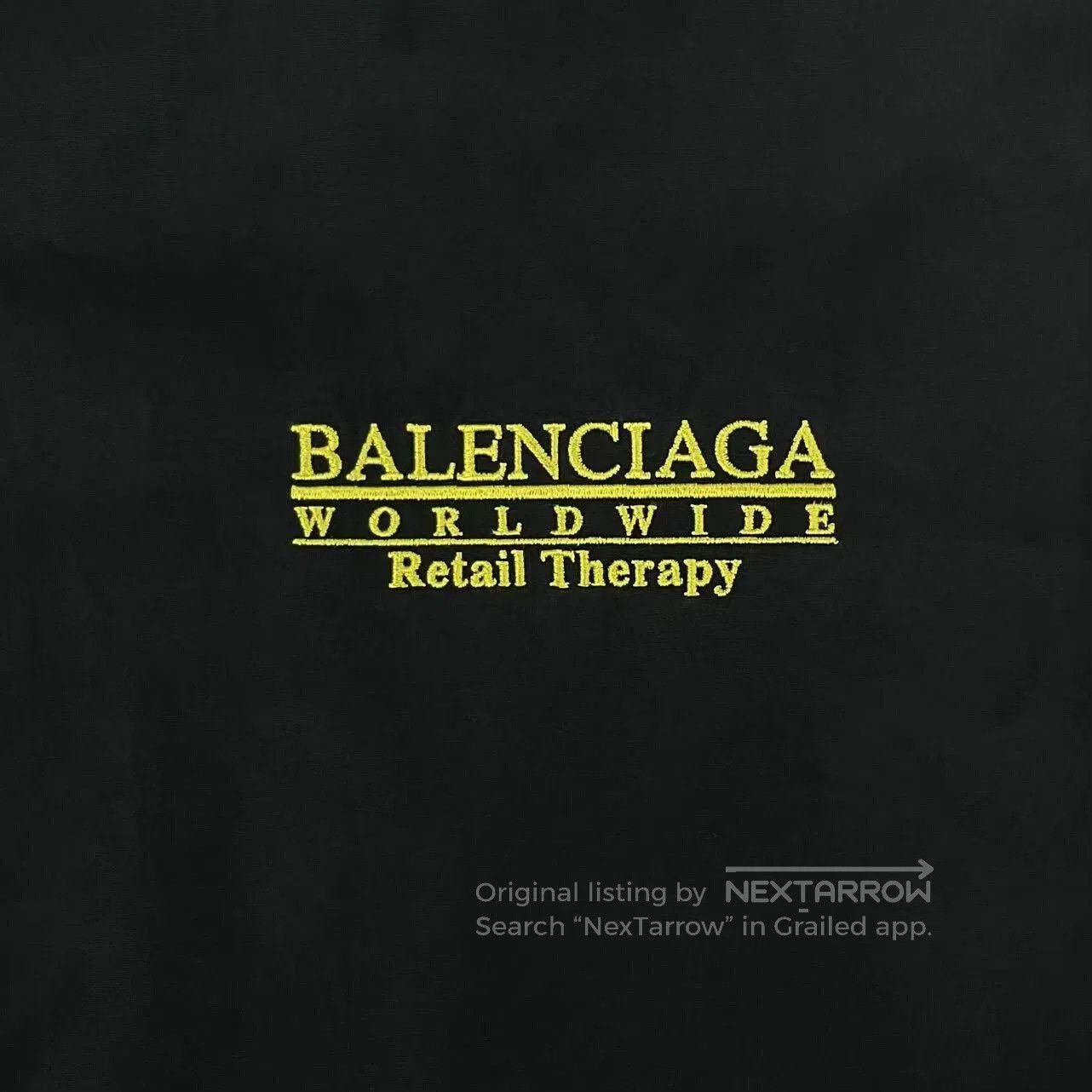 balenciaga black and yellow logo shirt jacket.