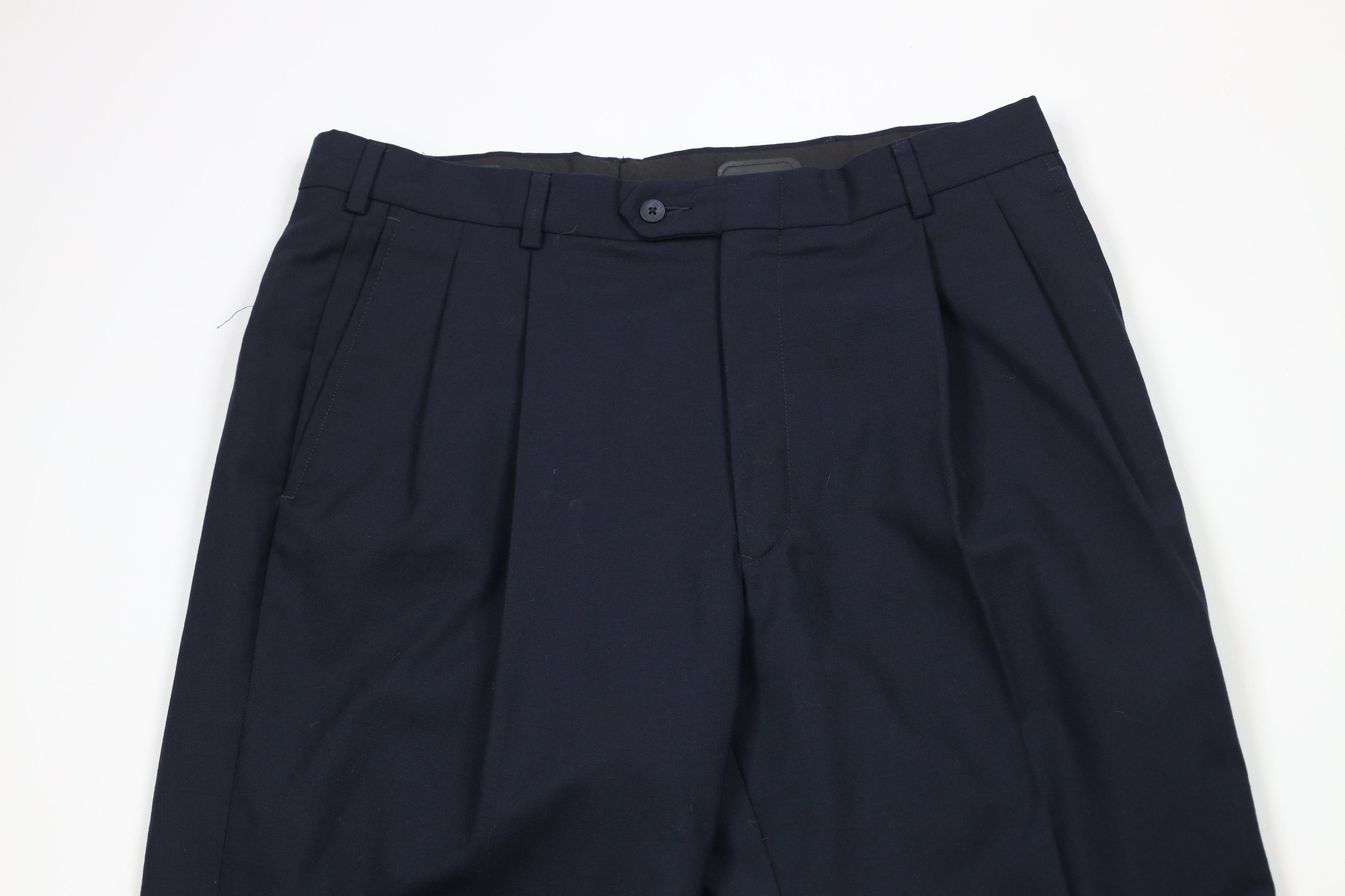 Vintage Vintage 90s Streetwear Pleated Worsted Wool Wide Leg Pants Size US 34 / EU 50 - 2 Thumbnail