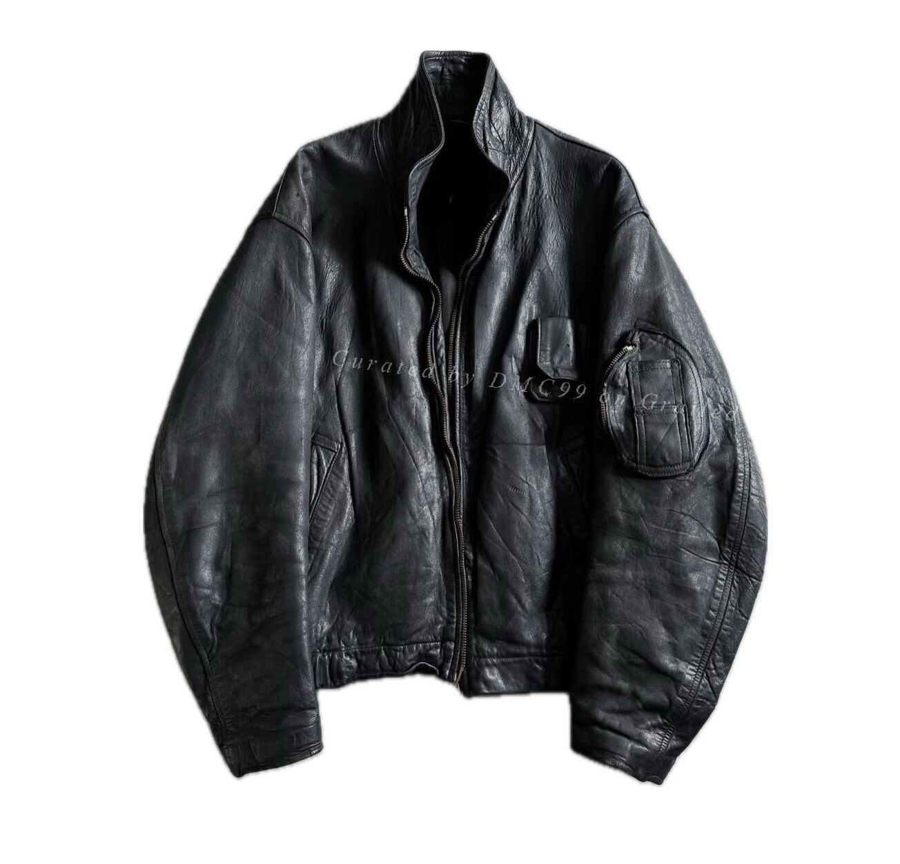 Vintage 1970s French Air Force Leather Jacket Size US M / EU 48-50 / 2 - 1 Thumbnail