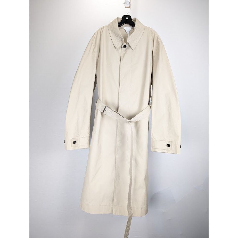 Bottega Veneta o1rshd1 Cotton Double Sided Trench Coated in Birch Size US L / EU 52-54 / 3 - 1 Thumbnail