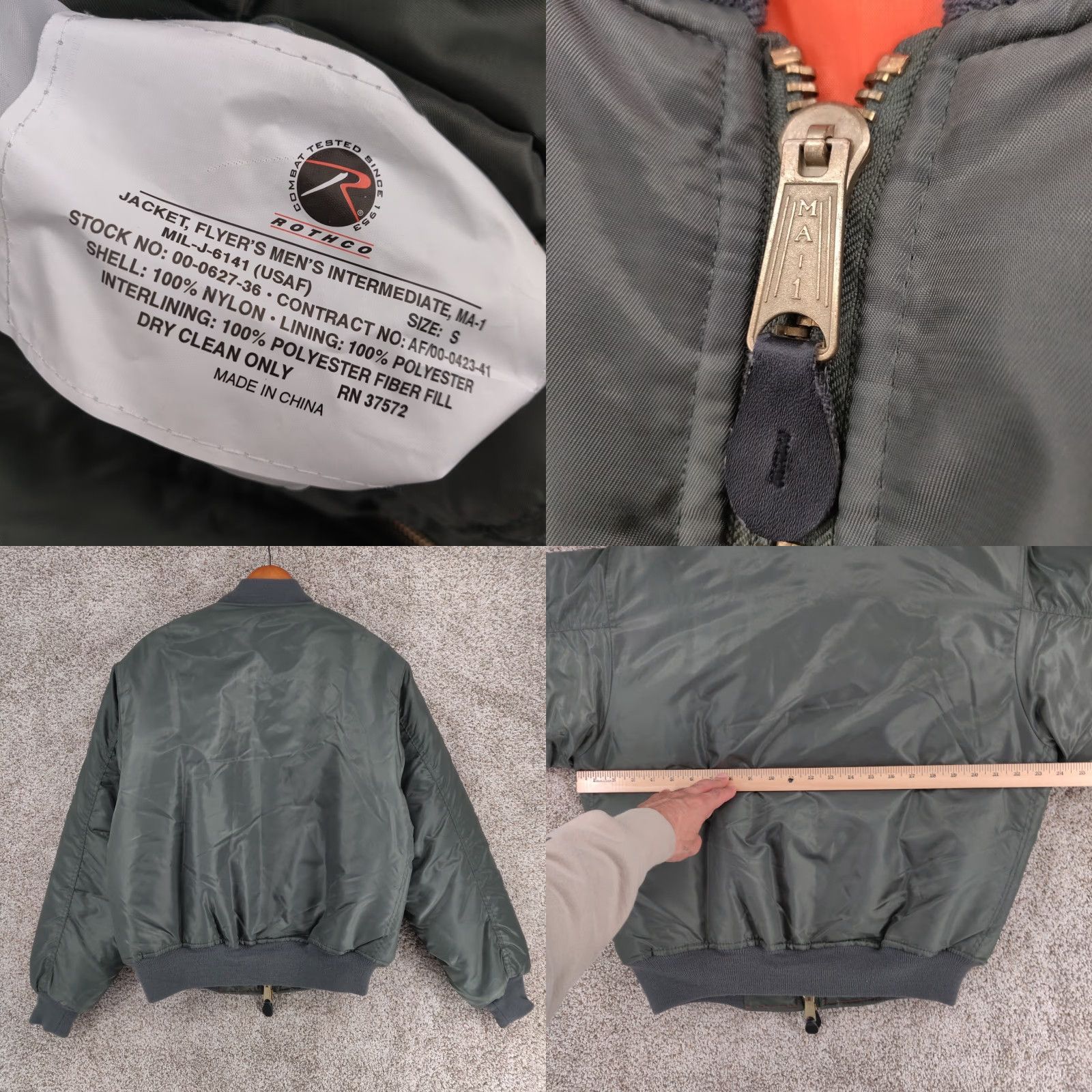 Rothco Rothco MA-1 Jacket Mens Small Reversible Flight Bomber Flyers Size US S / EU 44-46 / 1 - 8 Thumbnail