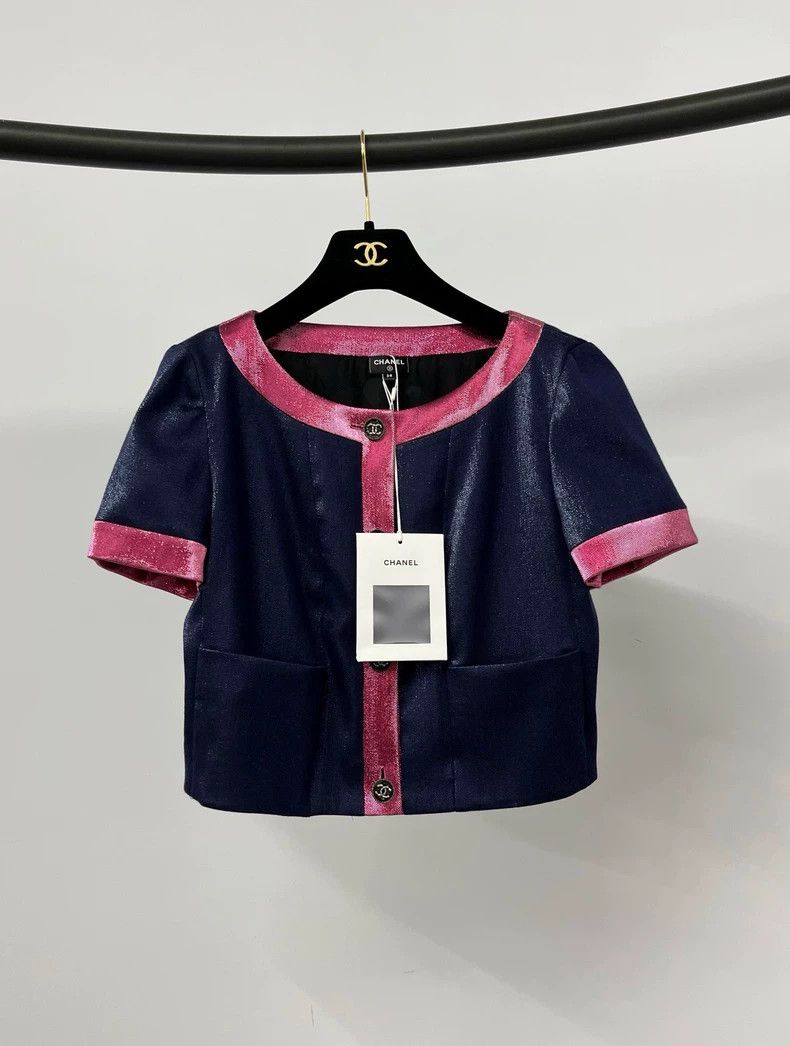Chanel Chanel Color-blocked short-sleeved cardigan jacket Size XS / US 0-2 / IT 36-38 - 1 Thumbnail