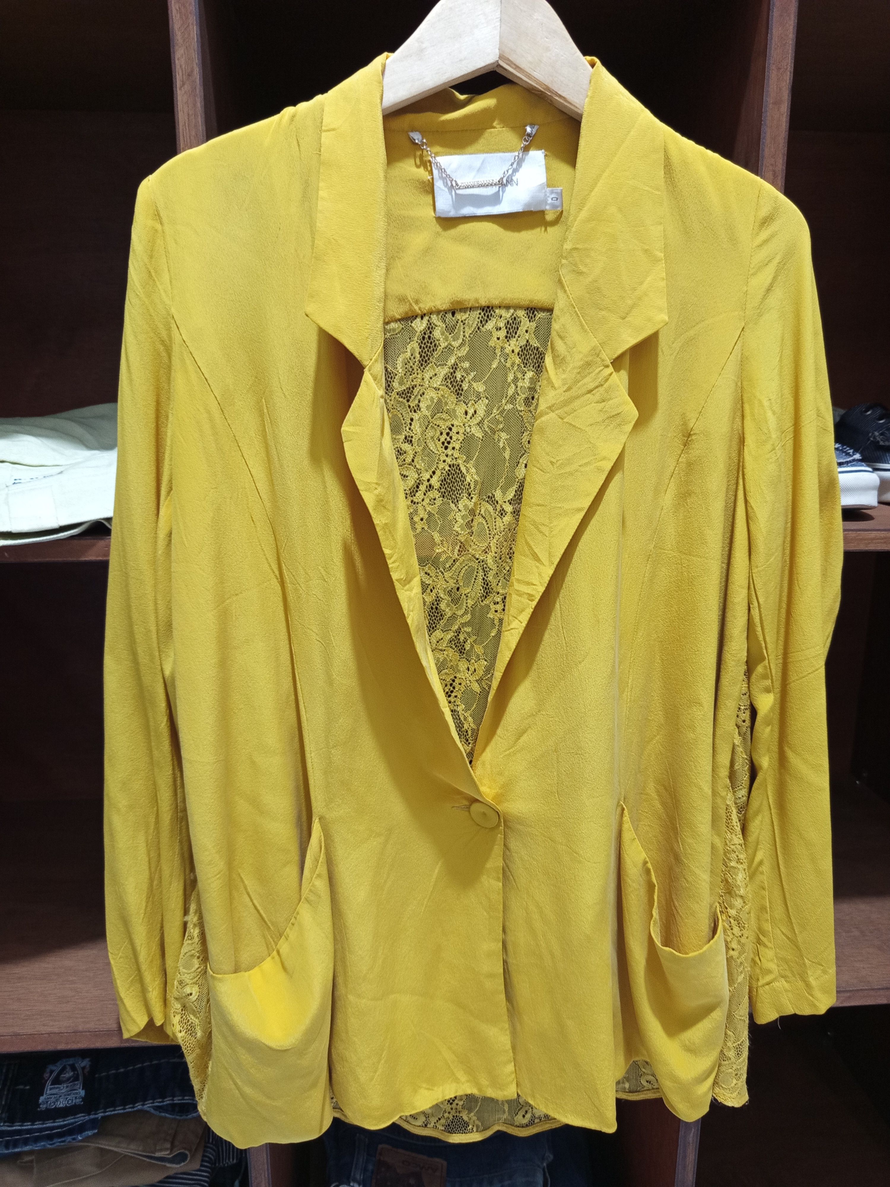 Zimmermann Zimmermann Yellow Silk Lace Panel Blouse Size XS / US 0-2 / IT 36-38 - 3 Thumbnail