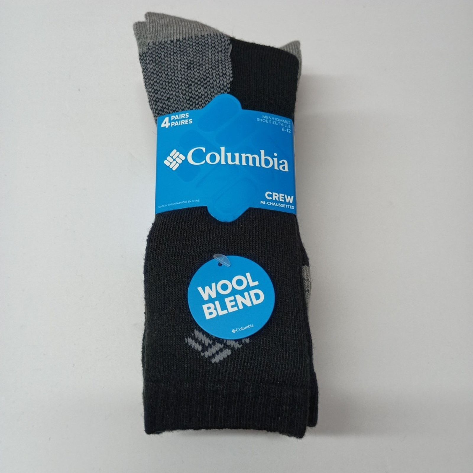 Columbia Men's Columbia 4 Pairs Crew Black Socks Size 6-12 Wool Blend Size ONE SIZE - 1 Thumbnail