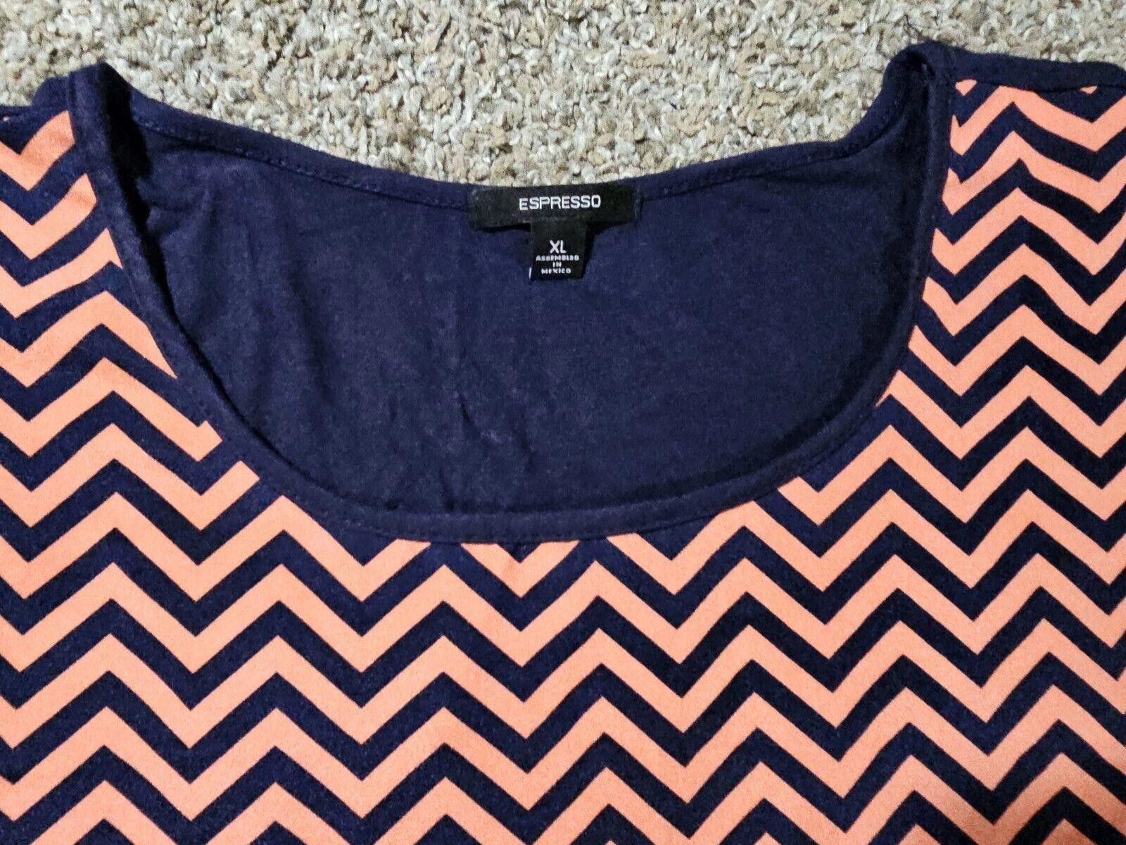Designer Espresso Women's Top Size XL Orange Blue Striped Size XL / US 12-14 / IT 48-50 - 2 Thumbnail