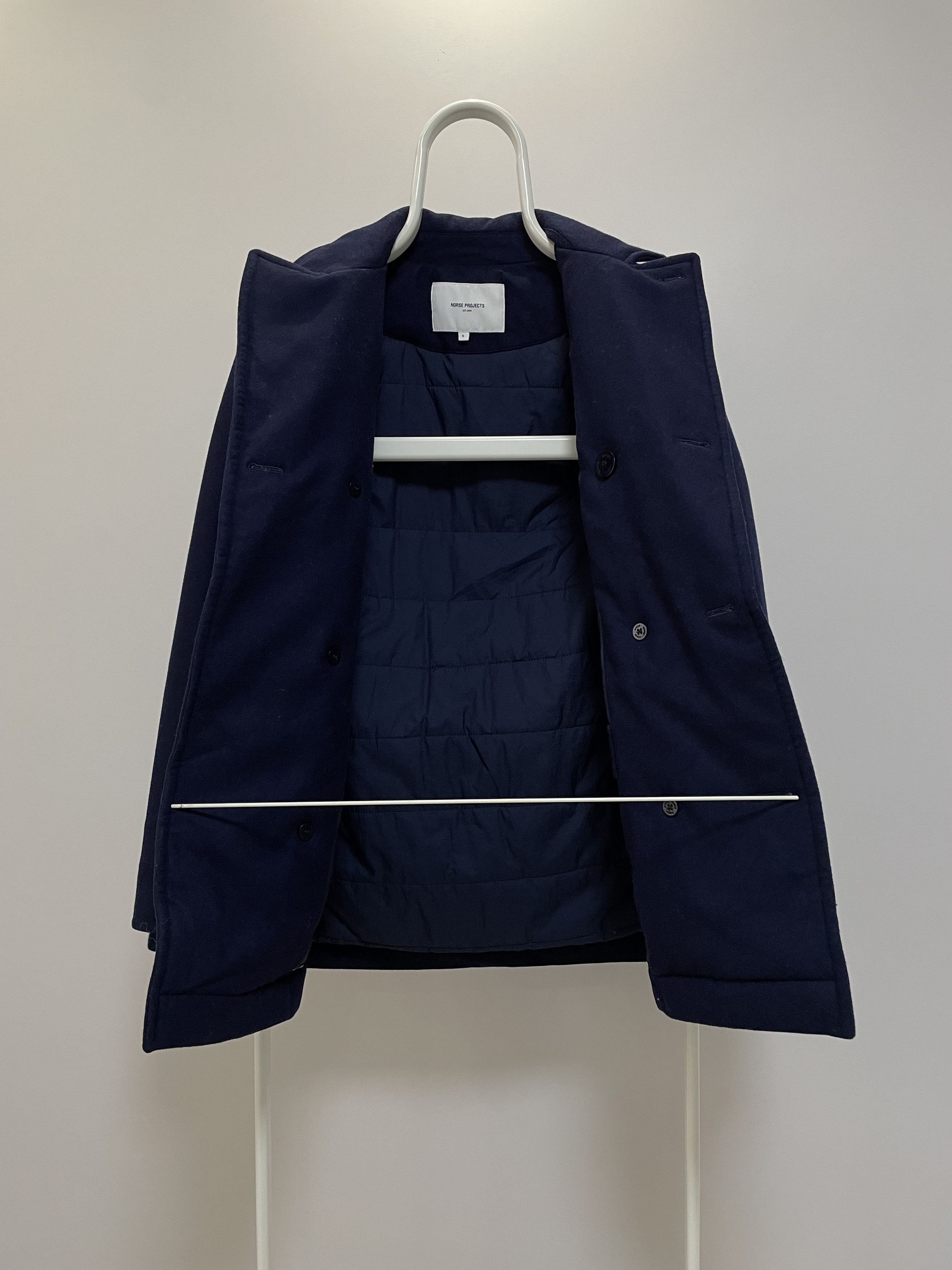 Norse Projects NORSE PROJECTS Birk Wool Pea Coat Jacket Dark Navy Men's Size US S / EU 44-46 / 1 - 6 Thumbnail
