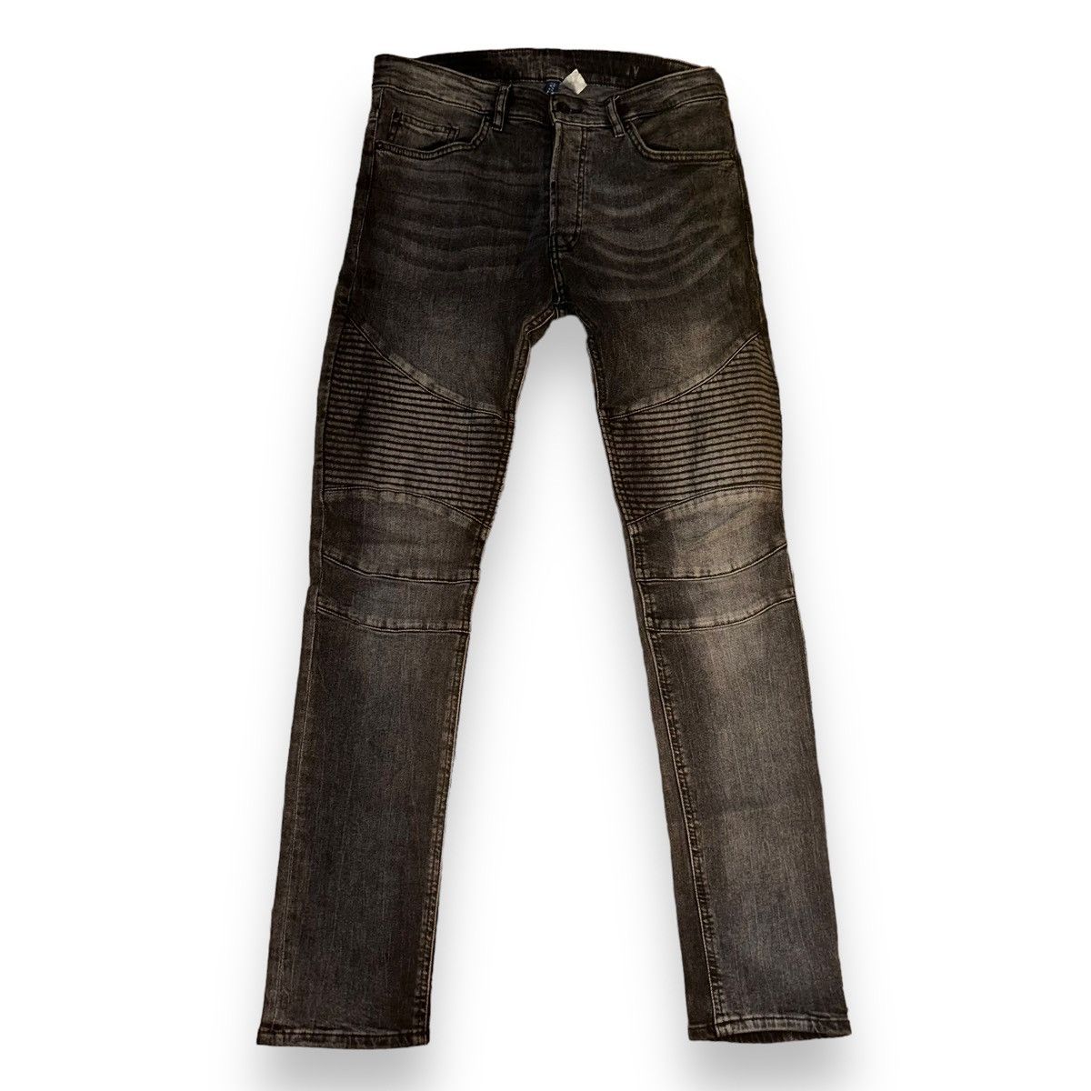 Divided Divided gray skinny moto button fly jeans Size US 31 - 1 Thumbnail