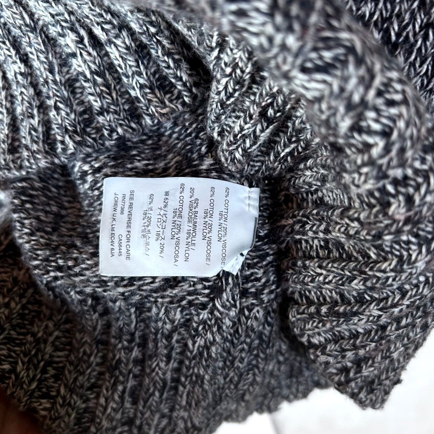 J.Crew J.Crew Womens XS Marled Knit Crewneck Sweater Navy White Cotton Blend Pullover Size XS / US 0-2 / IT 36-38 - 3 Thumbnail