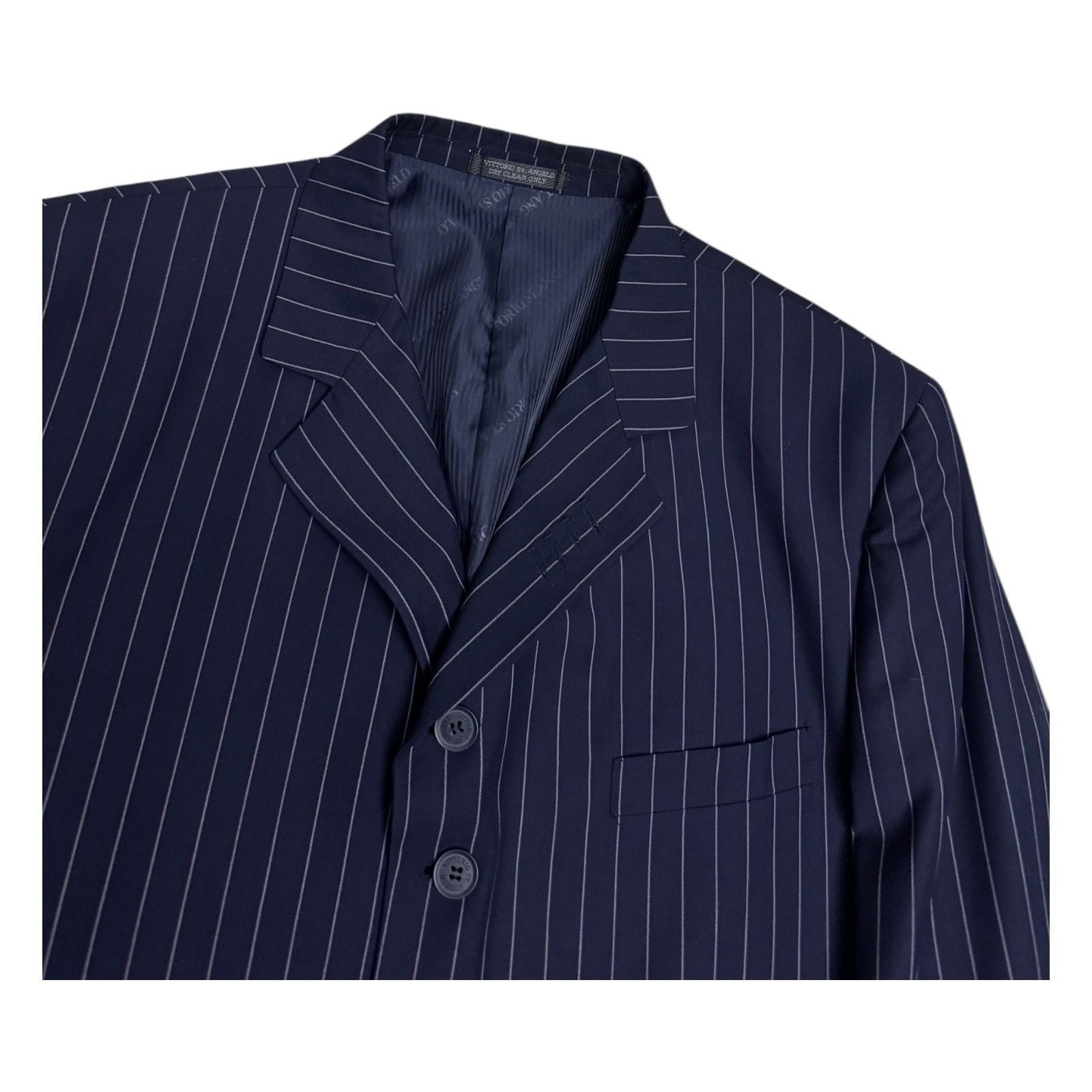 Other VITTORIO ST ANGELO Pinstripe Designer 3-Piece Suit 44R Size 44R - 9 Thumbnail
