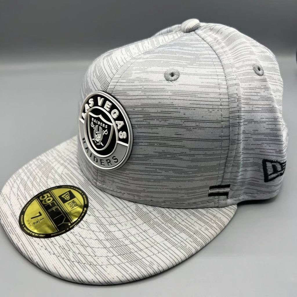 New Era Las Vegas Raiders Hat Men 7 1/2 59Fifty New Era NFL Fitted Size ONE SIZE - 2 Thumbnail