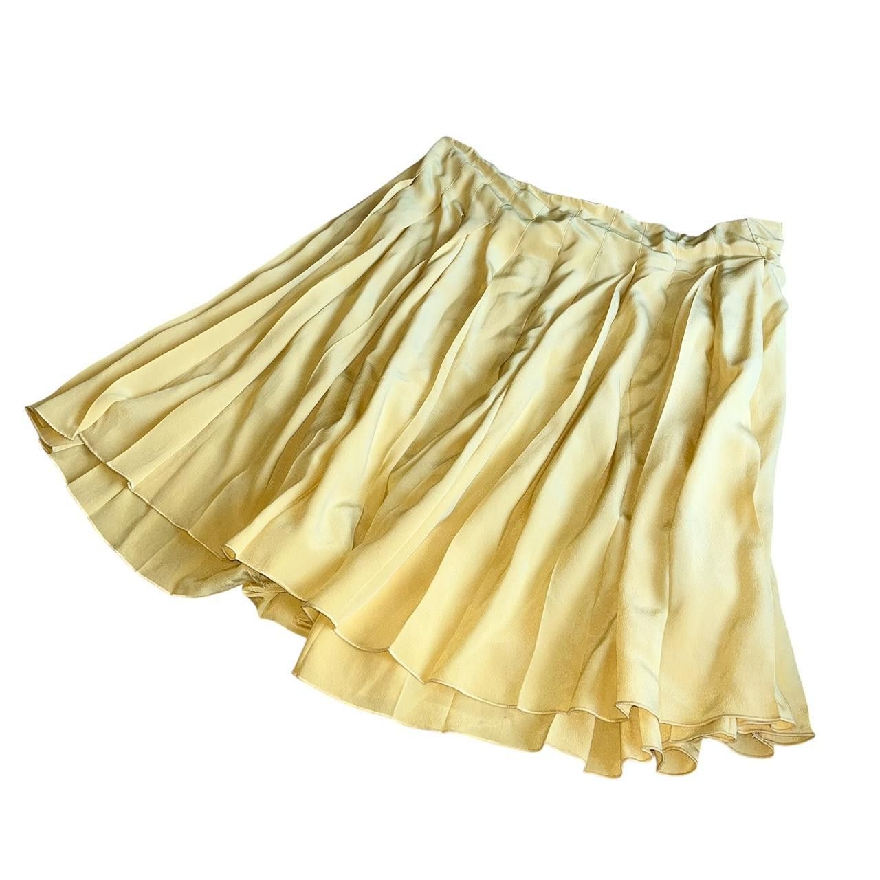Prada Vintage 2000 S/S Pleated Silk Skirt Size 32" / US 10 / IT 46 - 4 Thumbnail