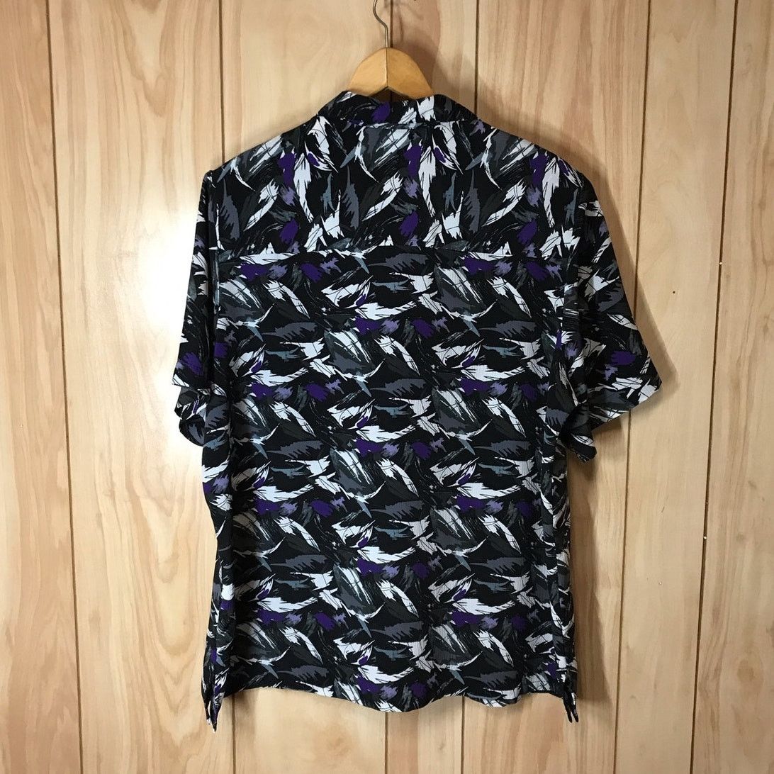 Other Donnkenny Vintage Blue & Gray Button-Down Short Sleeve Top Size XL / US 12-14 / IT 48-50 - 2 Thumbnail