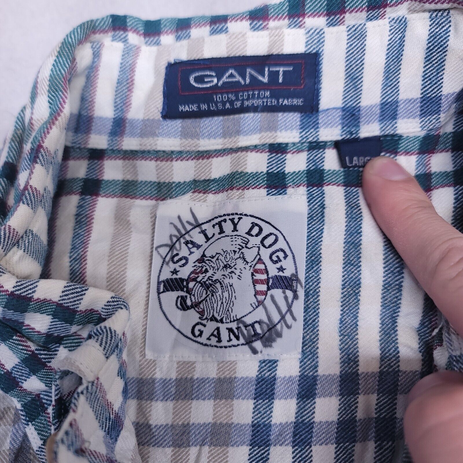 Gant Gant Casual Button Up Shirt Mens Size Large Green Blue White Size US L / EU 52-54 / 3 - 3 Thumbnail