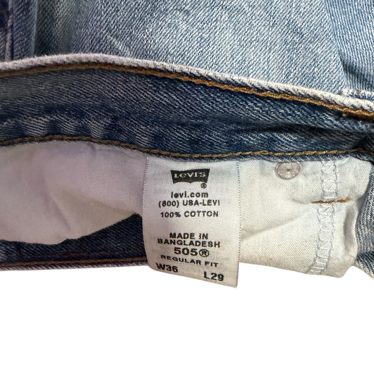 Levi's Levi’s 505 Regular Fit Jeans Light Wash Y2K 36x29 Size US 36 / EU 52 - 4 Thumbnail