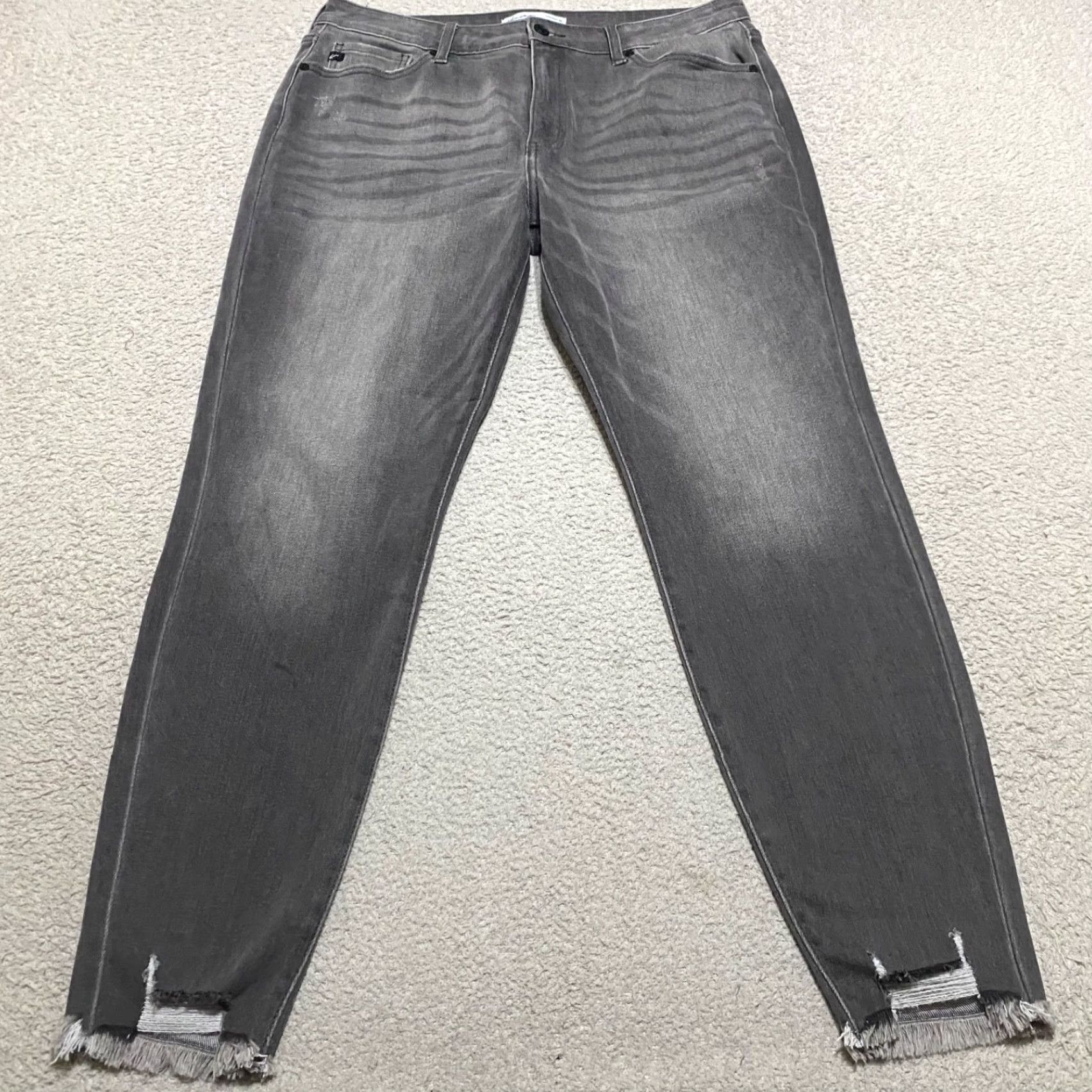 Vintage Kancan Womens Jeans Gray Denim Skinny Medium Wash High Rise 31 Inseam 28 in Regular Stretch 5-Pocket City Womens Jeans Size 24" / US 00 / IT 34 - 2 Thumbnail