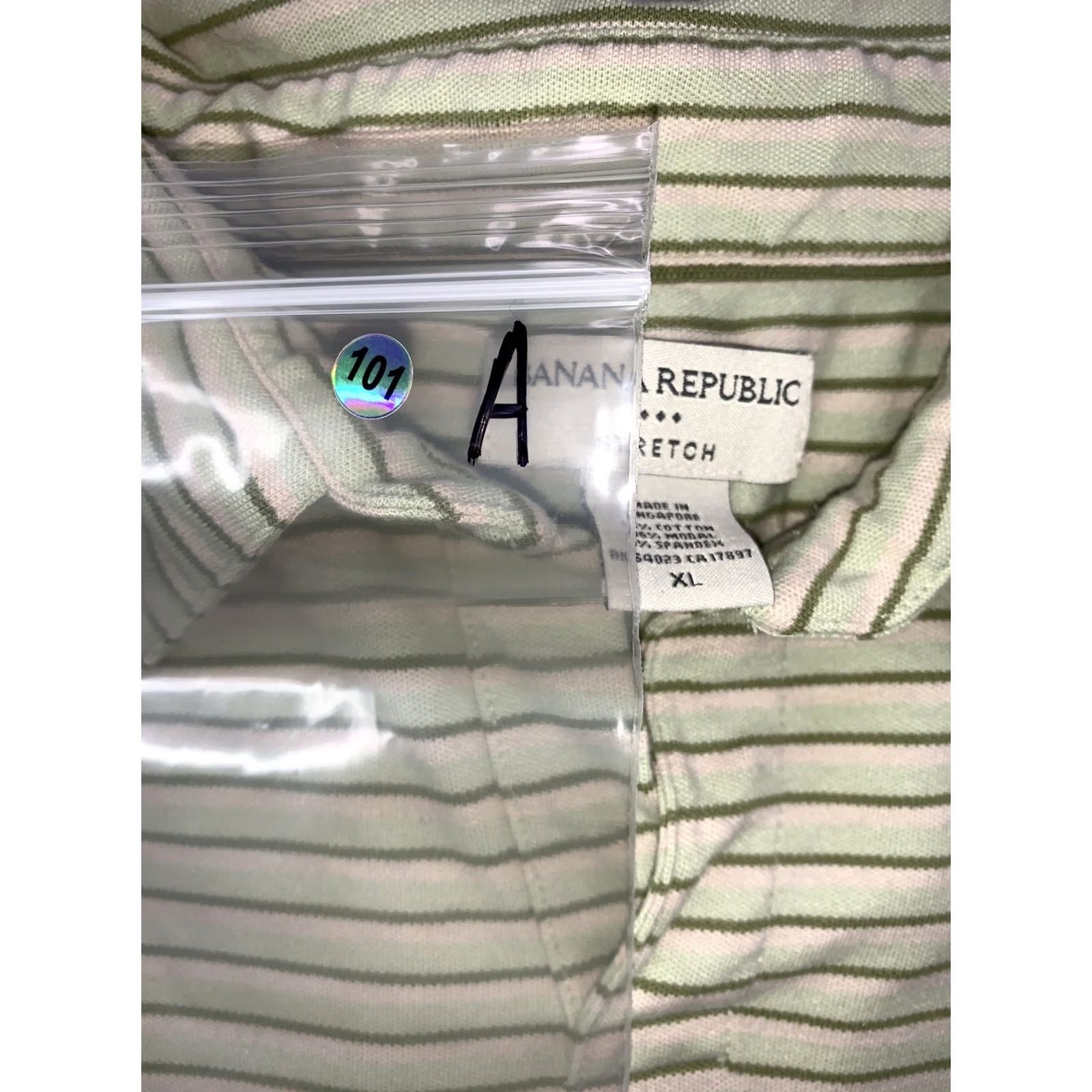 Banana Republic Banana Republic Polo Shirt Mens XL Green Stripe Stretch Wool Cotton Blend Casual Shirt Rugby Style Polo Mens XL Green Stripe Polo Shirt Size US XL / EU 56 / 4 - 8 Thumbnail