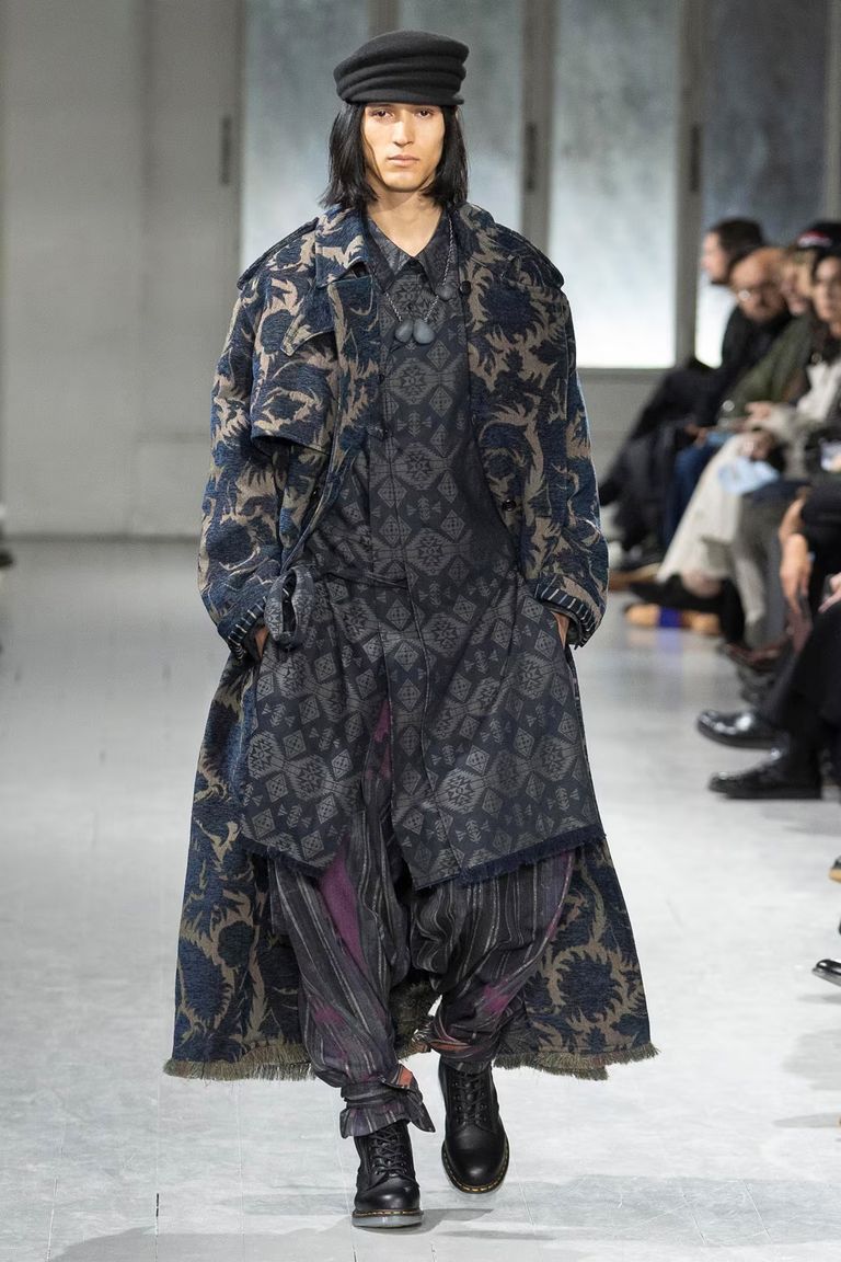 Yohji Yamamoto Pour Homme Left 2 Layerd Pattern Gown Blouse