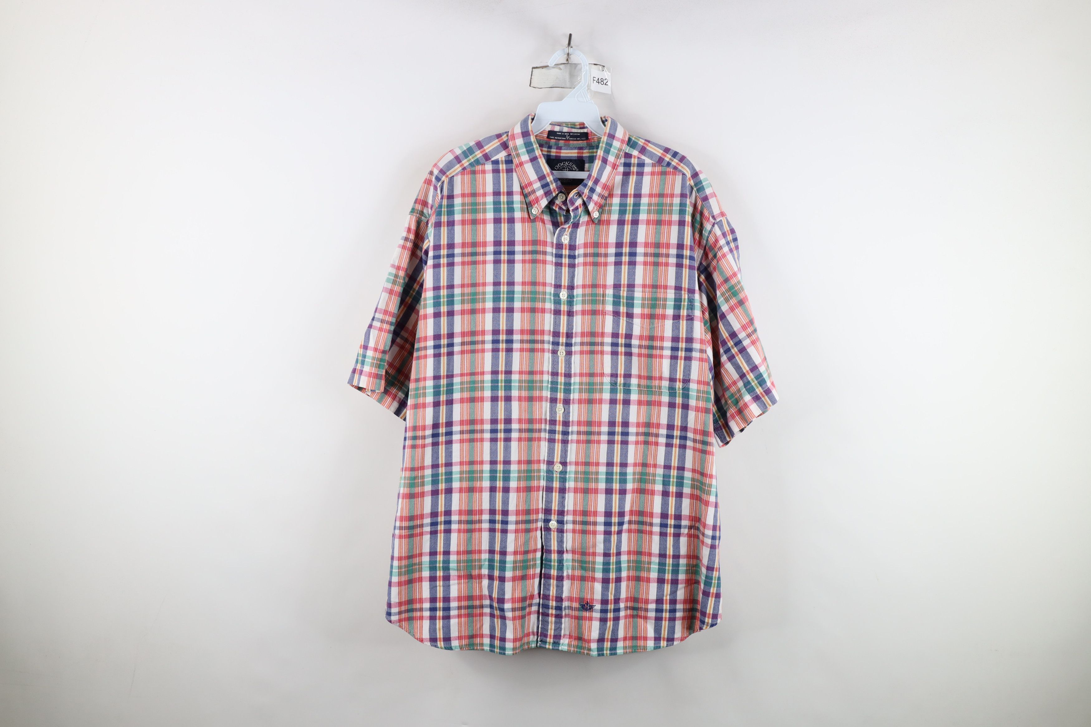 Vintage Vintage 90s Streetwear Plaid Short Sleeve Button Down Shirt Size US L / EU 52-54 / 3 - 1 Thumbnail