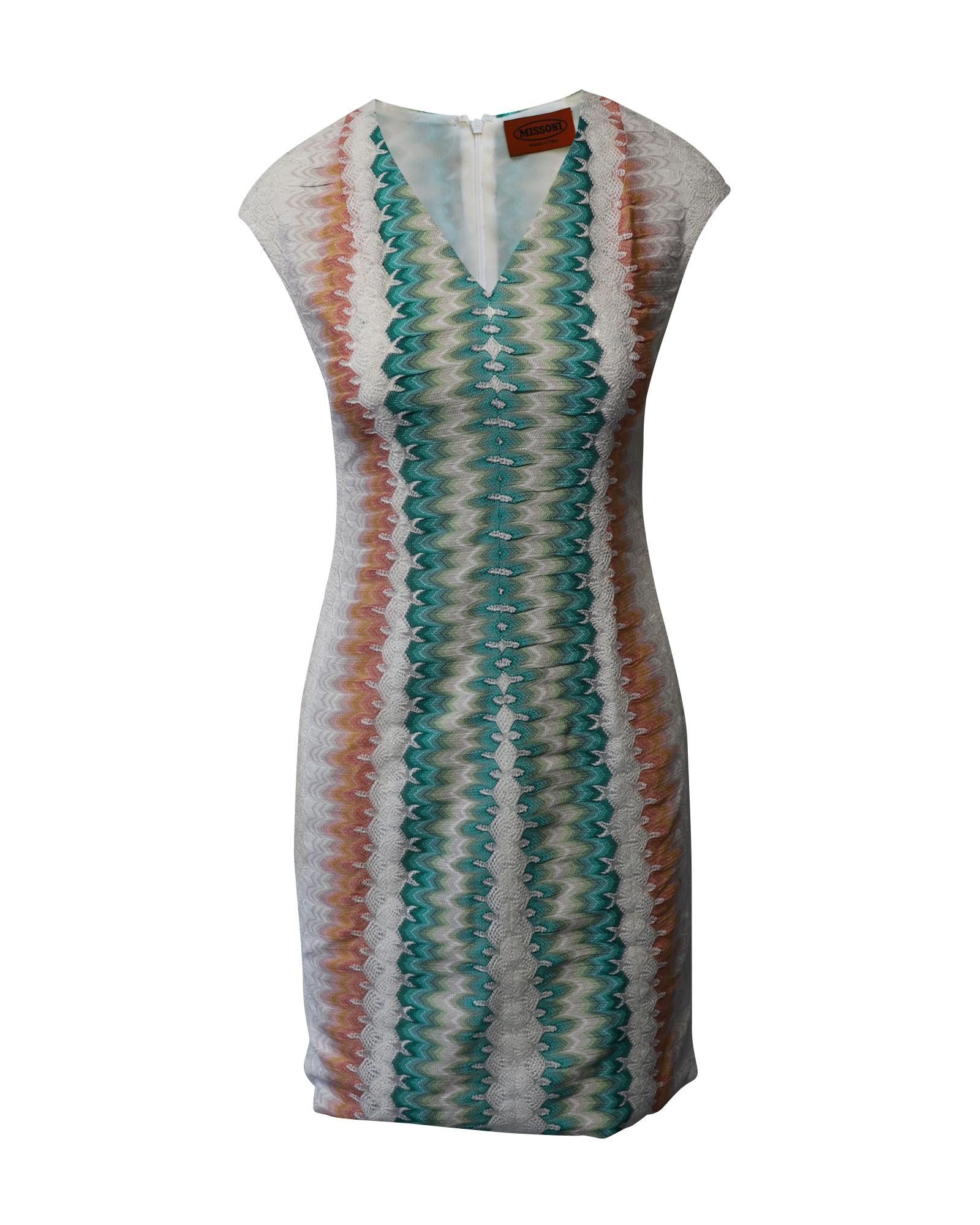 image of Missoni Multicolor Crochet Mini Dress In Viscose Blend, Women's (Size Small)