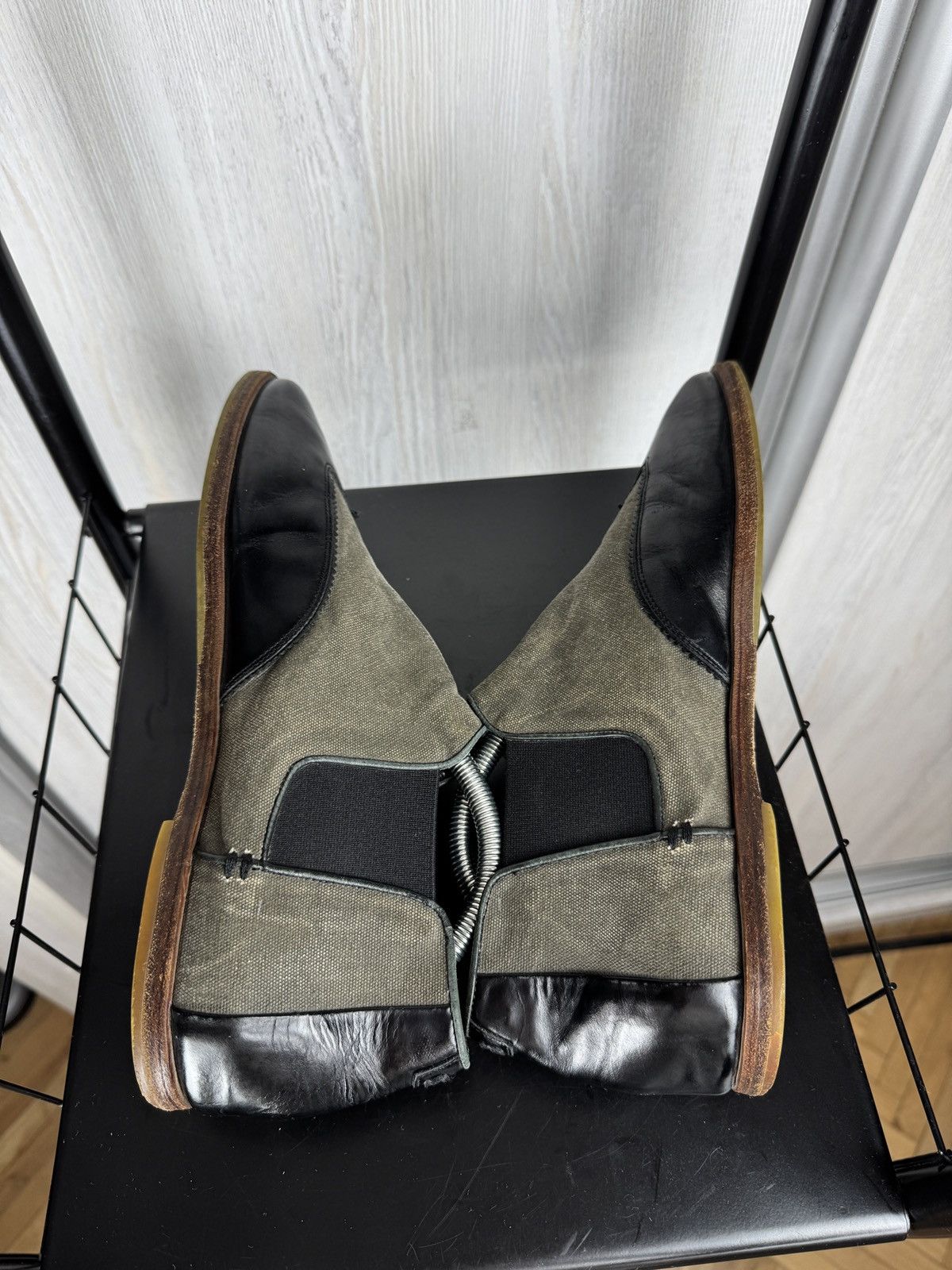 Barracuda Barracuda Grey Canvas Black Leather light chelsea boots 42 Size US 9 / EU 42 - 11 Thumbnail