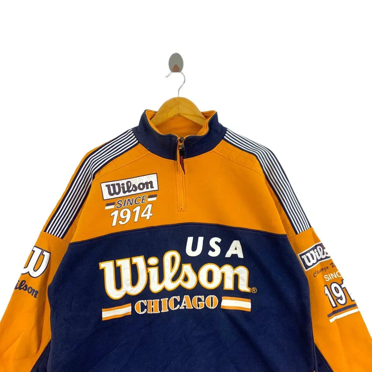 Vintage WILSON Chicago Usa Print Sports Tennis Half Zipper Oversize Size US L / EU 52-54 / 3 - 2 Thumbnail