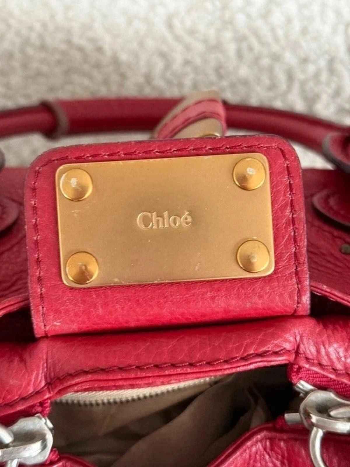 chloma Chloé Paddington leather handbag in red Size ONE SIZE - 11 Thumbnail