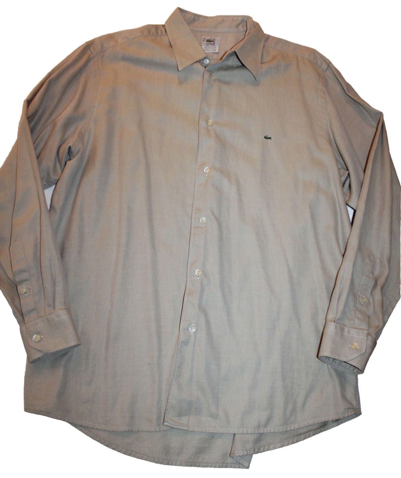 Lacoste Lacoste Mens Tan Button Up Long Sleeve Shirt Size 42 Size US M / EU 48-50 / 2 - 1 Thumbnail