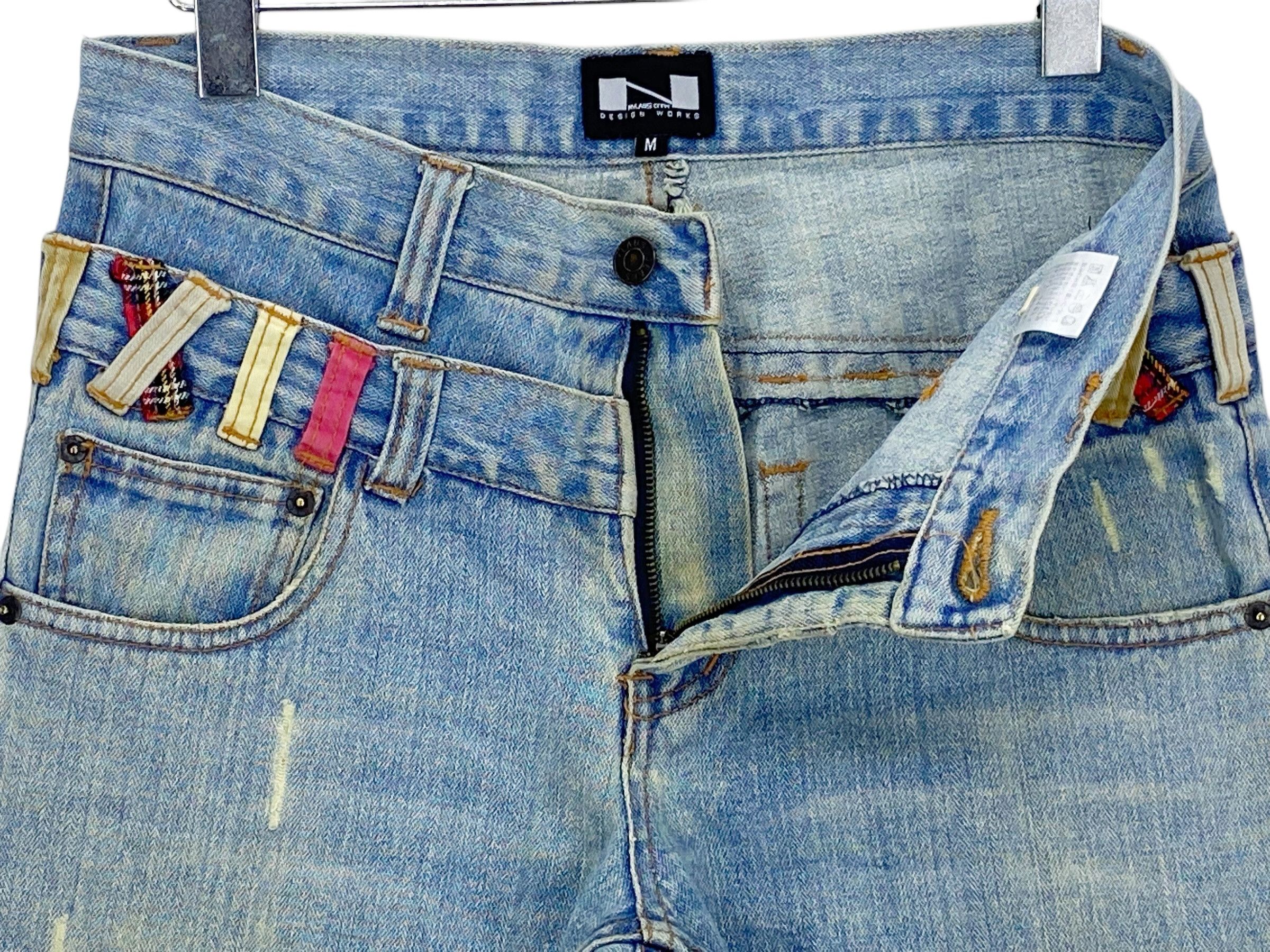 Japanese Brand Nylaus Double Waist Denim Goth Punk Jeans Size US 30 / EU 46 - 7 Thumbnail