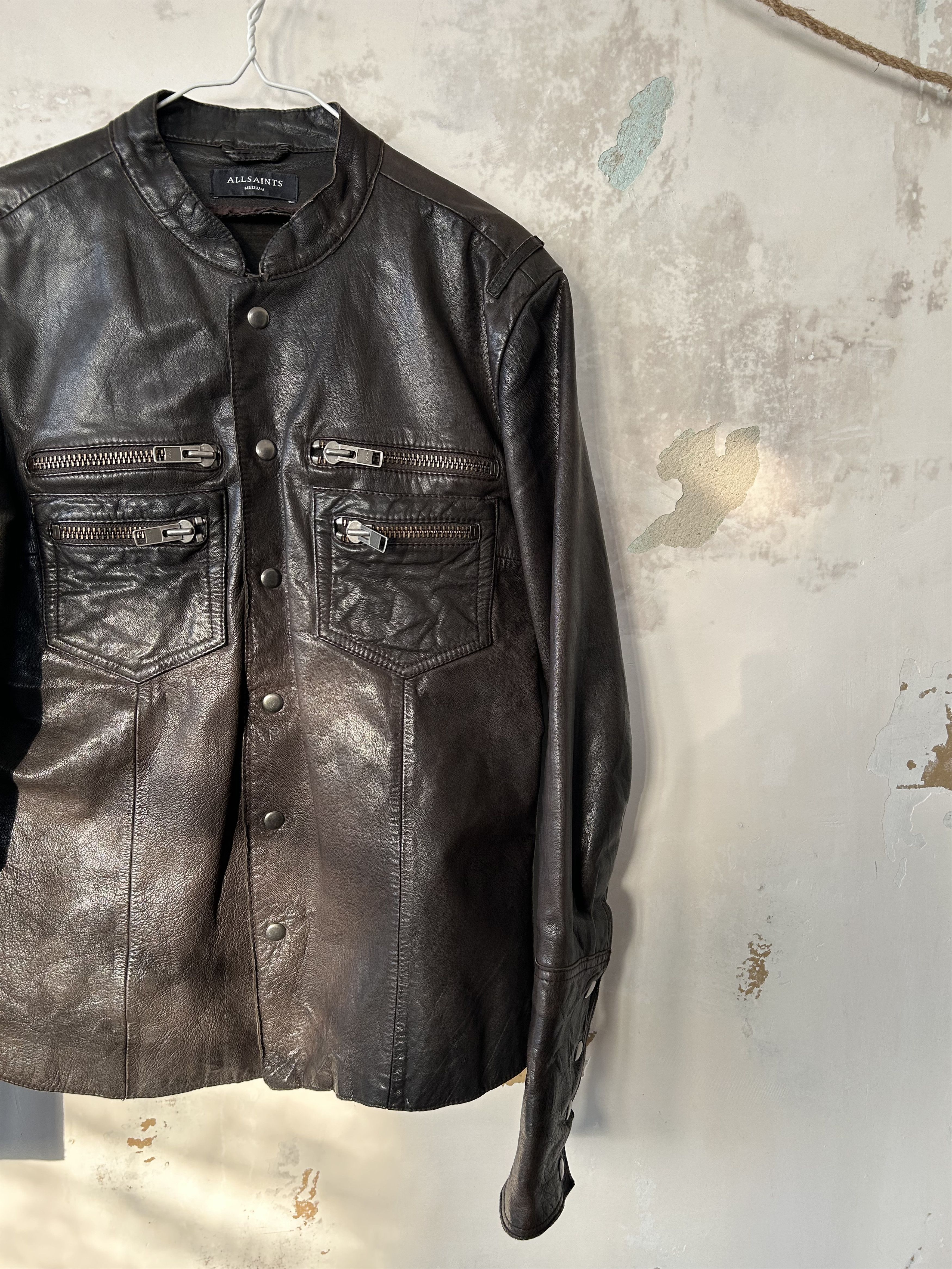 Allsaints AllSaints Leather Jacket in Black Size M Size US M / EU 48-50 / 2 - 2 Thumbnail