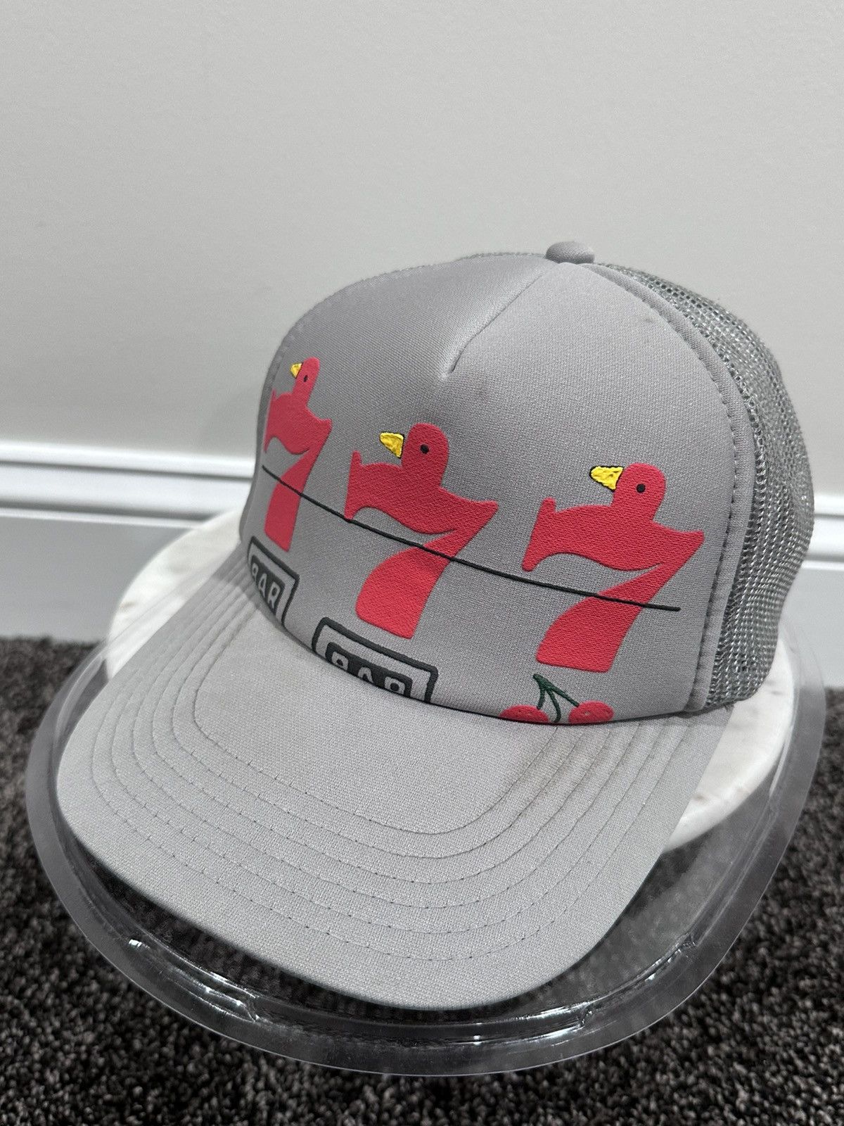 Kapital Kapital OG Lucky Battery Bird 777 Lottery Grey Trucker Hat Size ONE SIZE - 5 Thumbnail