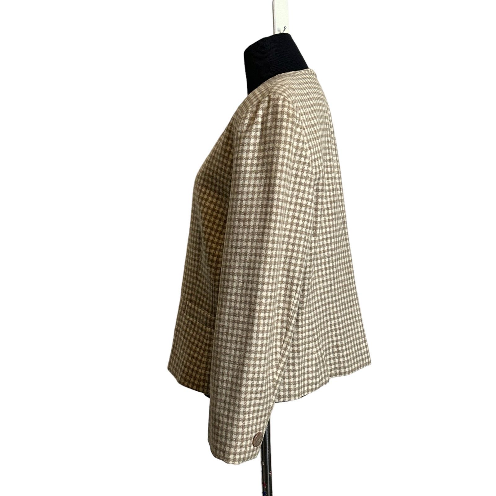 Pendleton Pendleton vintage beige gingham wool button blazer size P14 Size XL / US 12-14 / IT 48-50 - 6 Thumbnail