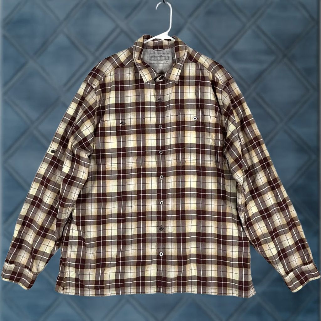 Eddie Bauer Eddie Bauer Flannel Shirt Mens XLT Tall Long Sleeve Plaid Brown Hiking Outdoors Button-Up Collar Pocket Size US XL / EU 56 / 4 - 1 Thumbnail