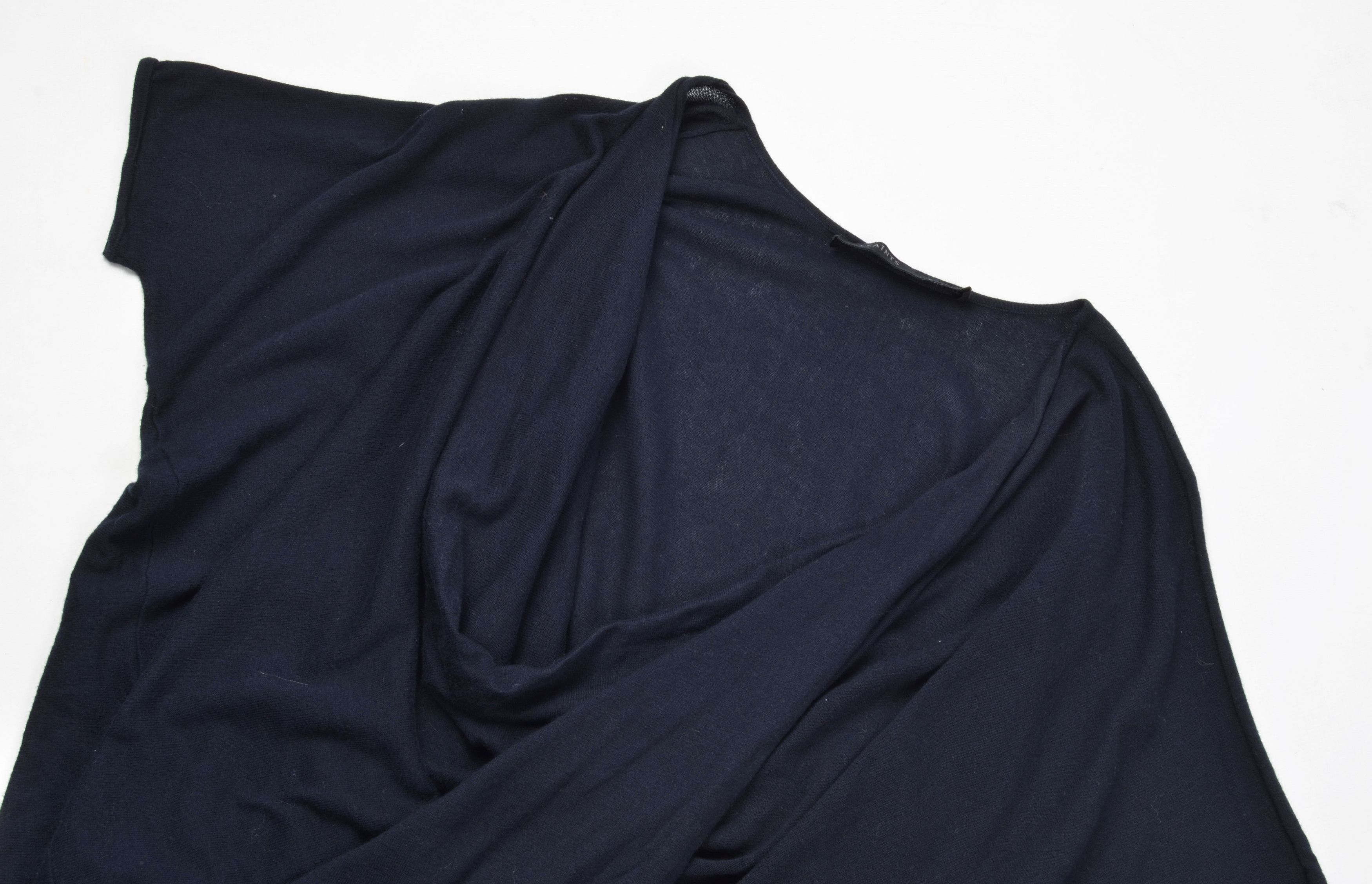Allsaints Allsaints Navy Drapped Neck Avant-Garde Tunic Top Size S / US 4 / IT 40 - 5 Thumbnail