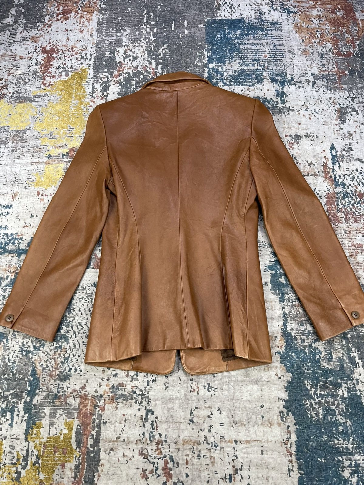 DKNY DKNY Sheepskin Single Breasted Leather Blazer Size XS / US 0-2 / IT 36-38 - 4 Thumbnail