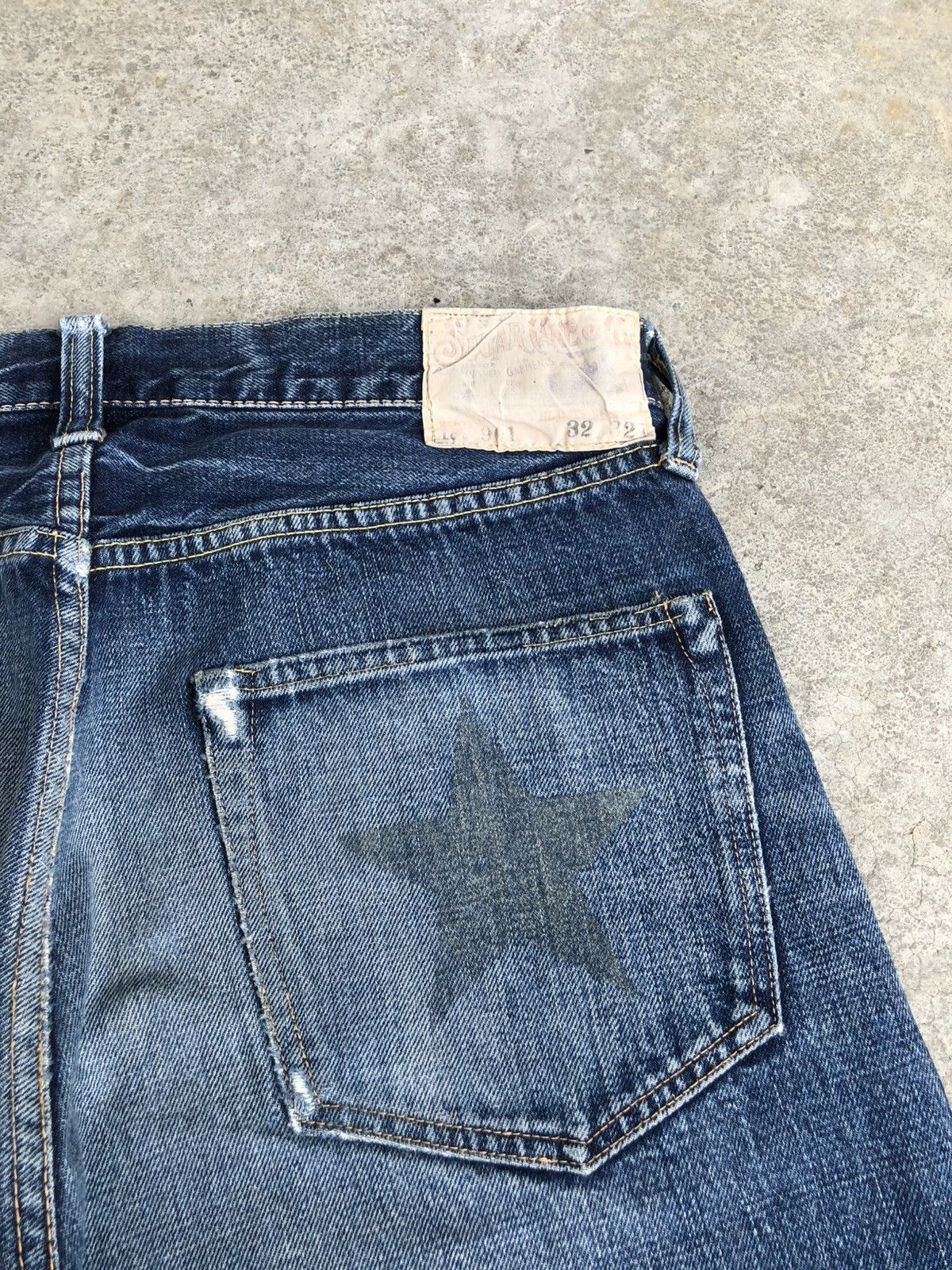 Sugar Cane Vintage Sugarcane 901 Star Distressed Jeans Selvedge Denim Size US 32 / EU 48 - 19 Thumbnail