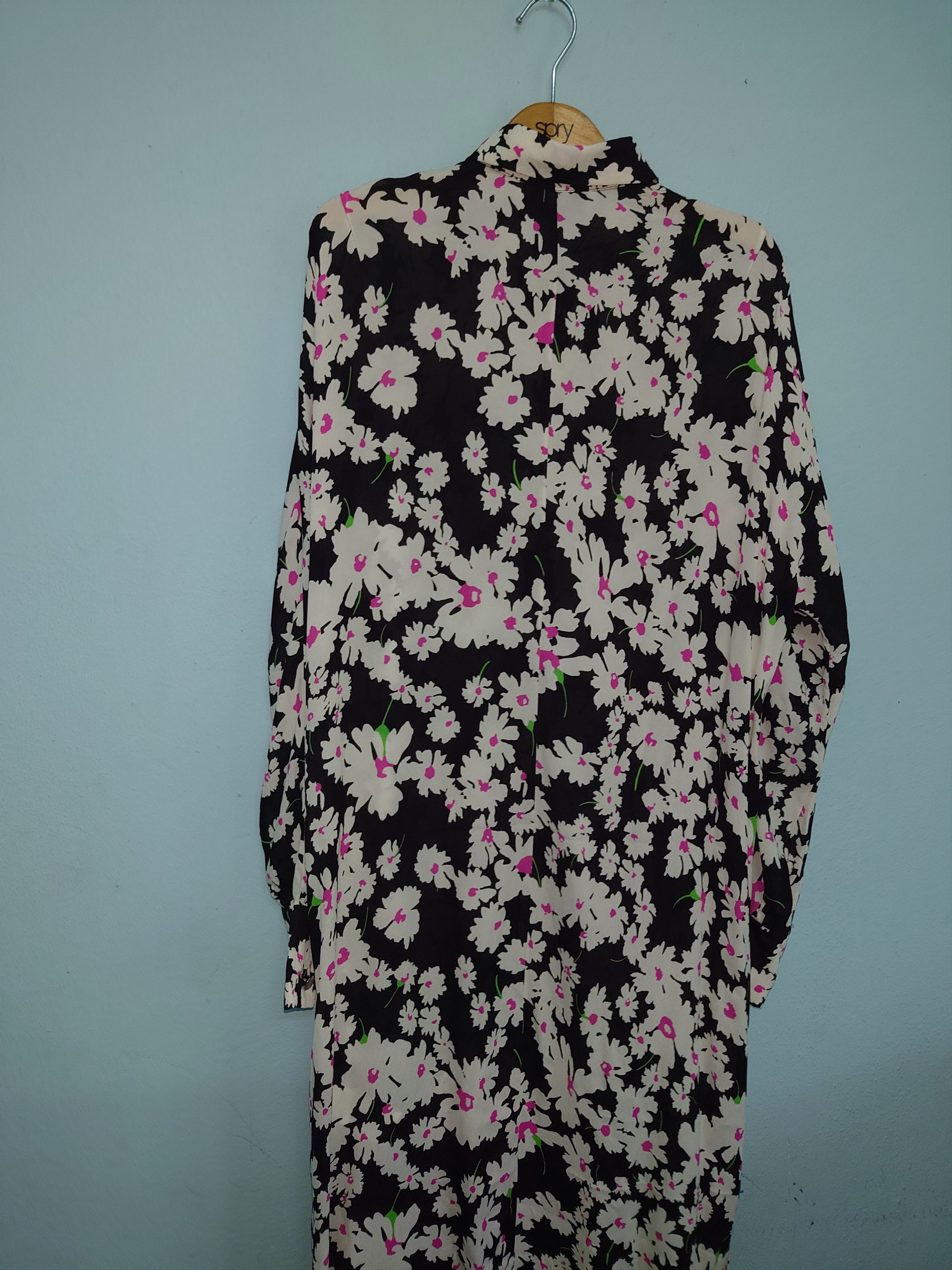 MSGM MSGM Milano Floral Daisy Print Viscose Maxi Shirt Dress Size XS / US 0-2 / IT 36-38 - 10 Thumbnail