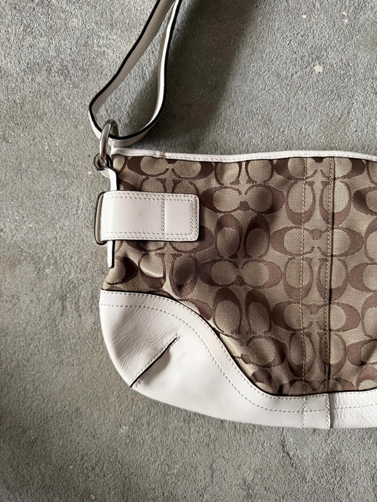Coach Coach 2Way Signature Sufflette Shoulder Bag Beige/White Size ONE SIZE - 6 Thumbnail