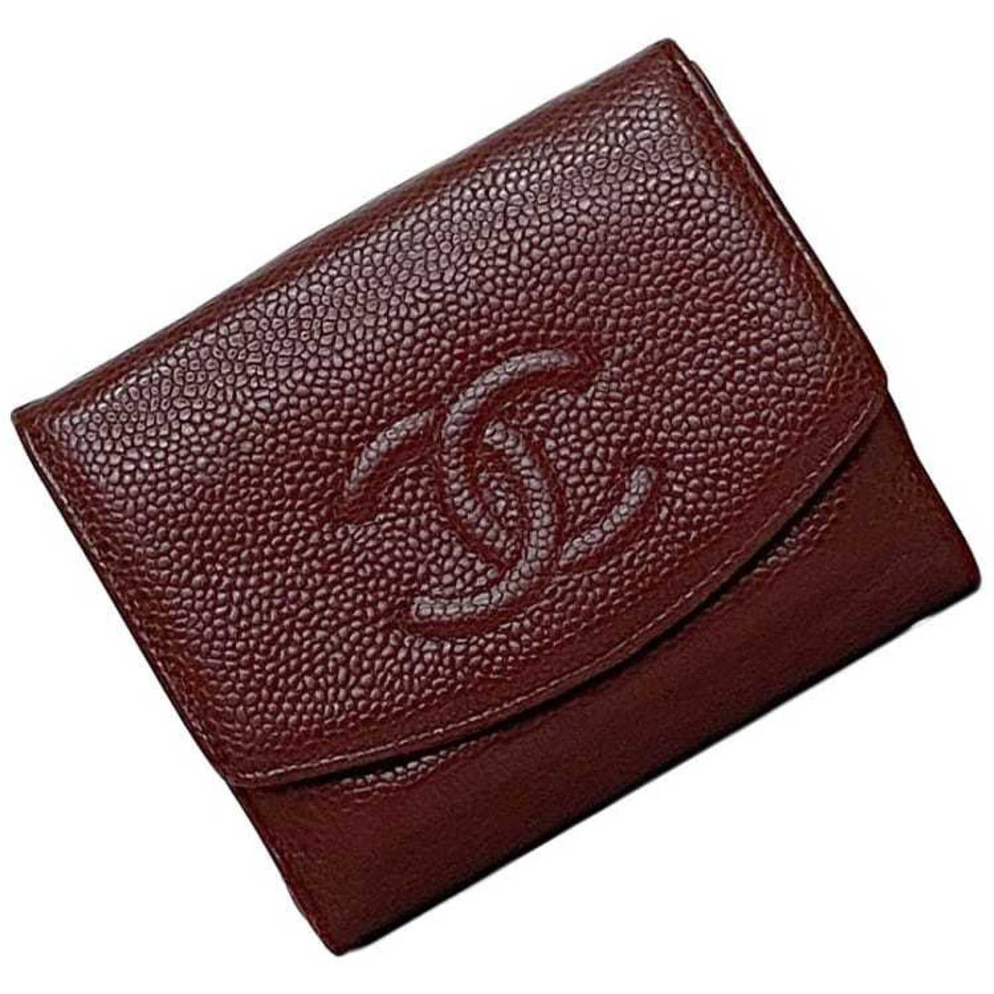 Chanel Chanel Bi-fold Wallet ec-22876 Red Coco Mark A13496 Compact Caviar Skin Leather 7003559 CHANEL 7th Series Folding Flap Women's Engraved Grained Calfskin Size ONE SIZE - 1 Thumbnail