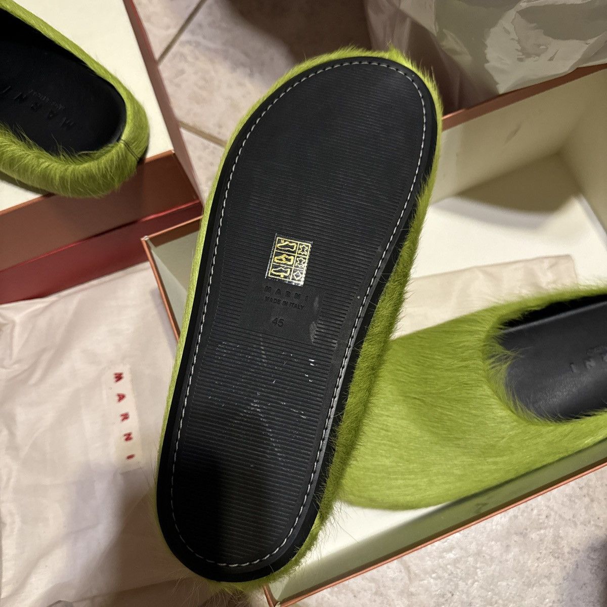 Marni Marni Long Haircalf Fussbett Sabot Lime Green 43/10 NWB Size US 10 / EU 43 - 10 Thumbnail