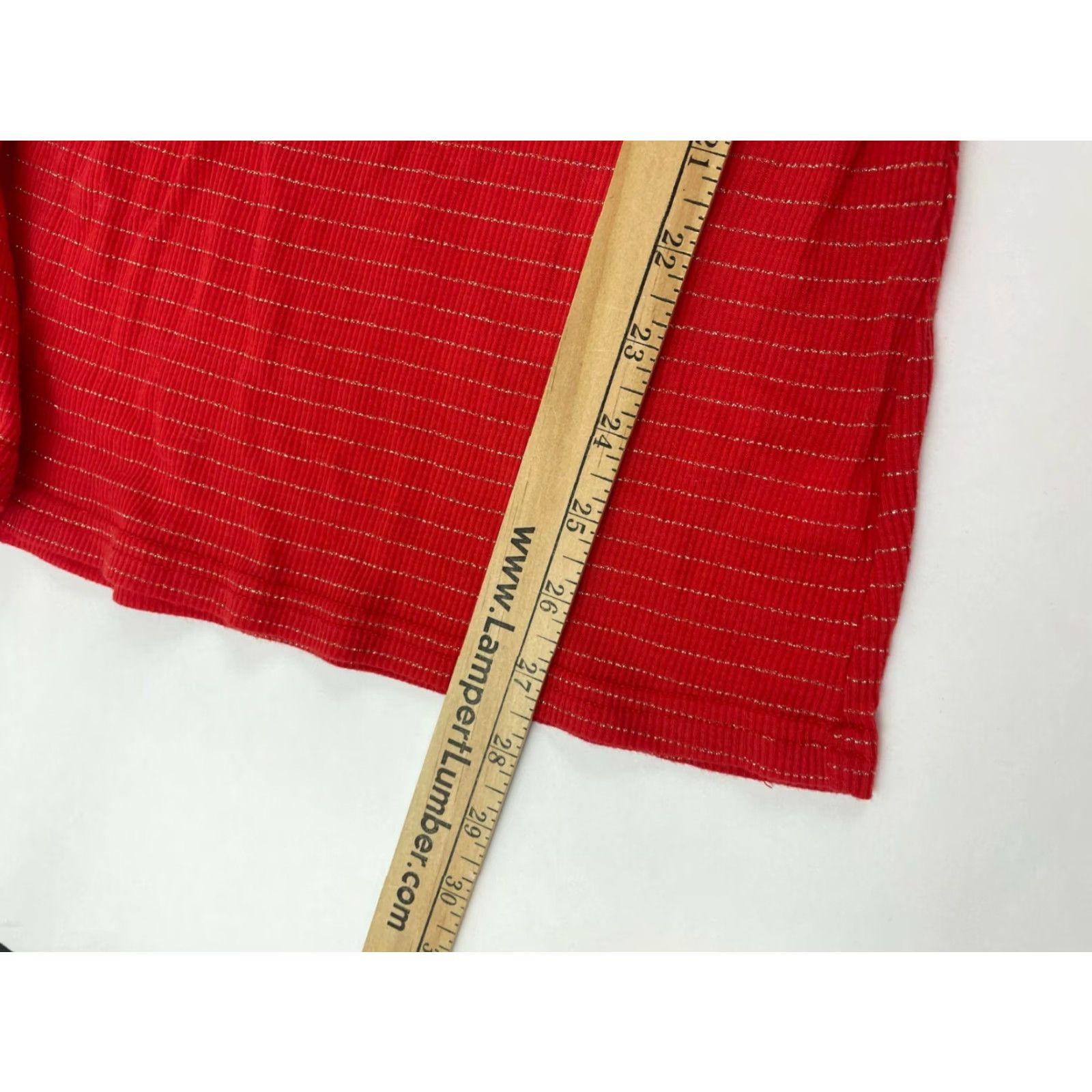 Vintage Self Esteem Blouse Shirt Women's XL Red Metallic Square Neck Cam Short Sleeve Ruffle Vintage: No Breathable Casual Regular Modern Size XL / US 12-14 / IT 48-50 - 6 Thumbnail