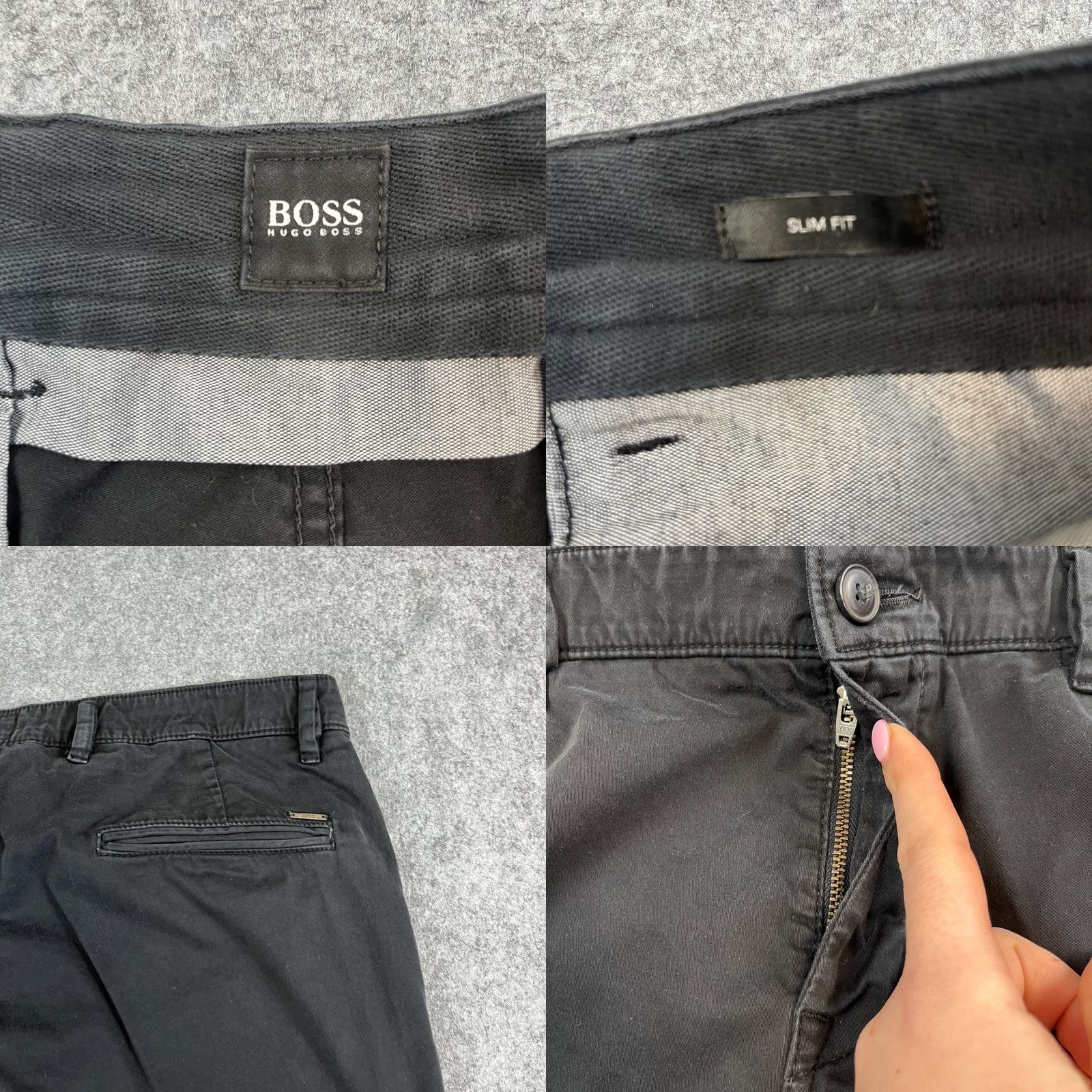 Hugo Boss Hugo Boss Mens Chino Trousers Pants Slim Tapered Fit 36 32 Black Stretch Preppy Chino Trousers Slim Tapered Mens Black 36 32 Size US 36 / EU 52 - 8 Thumbnail